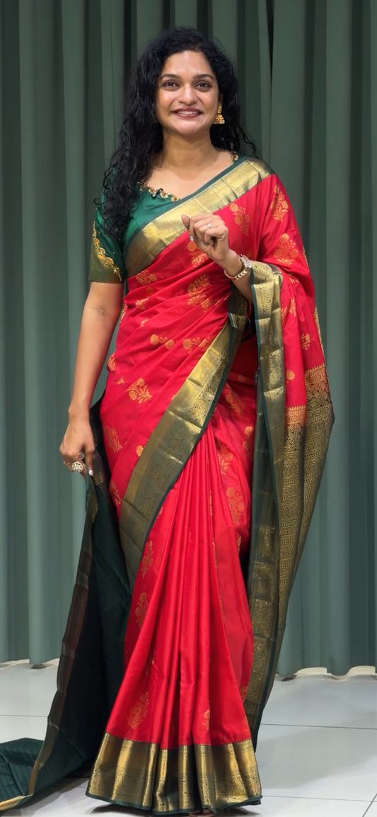 SEMI KANCHIPURAM SAREES - IHA 33491