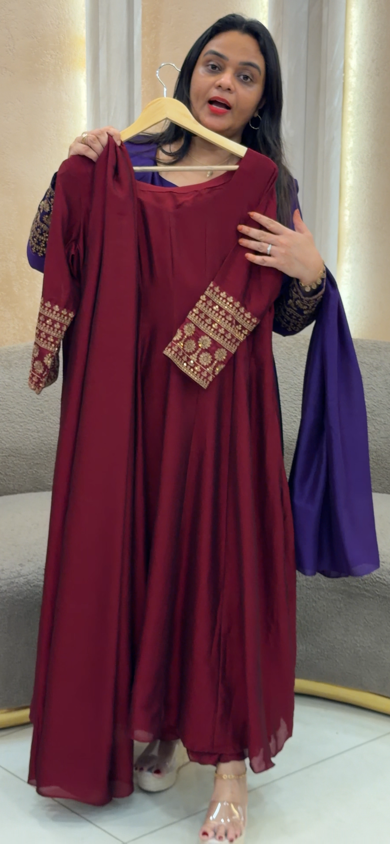 IHA'S IN-HOUSE ANARKALI TOP AND DUPATTA - IHA 33195