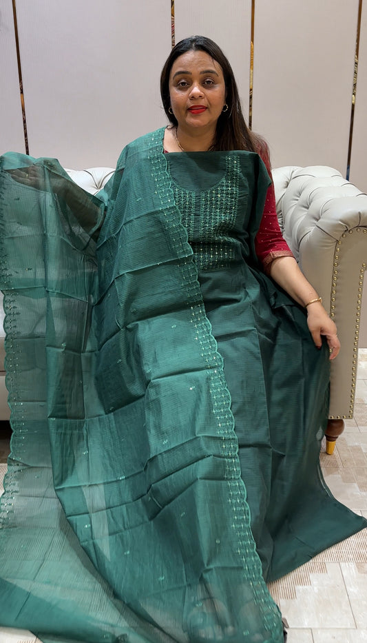 NET KOTA UNSTITCHED SALWAR SUITS - IHA 22262
