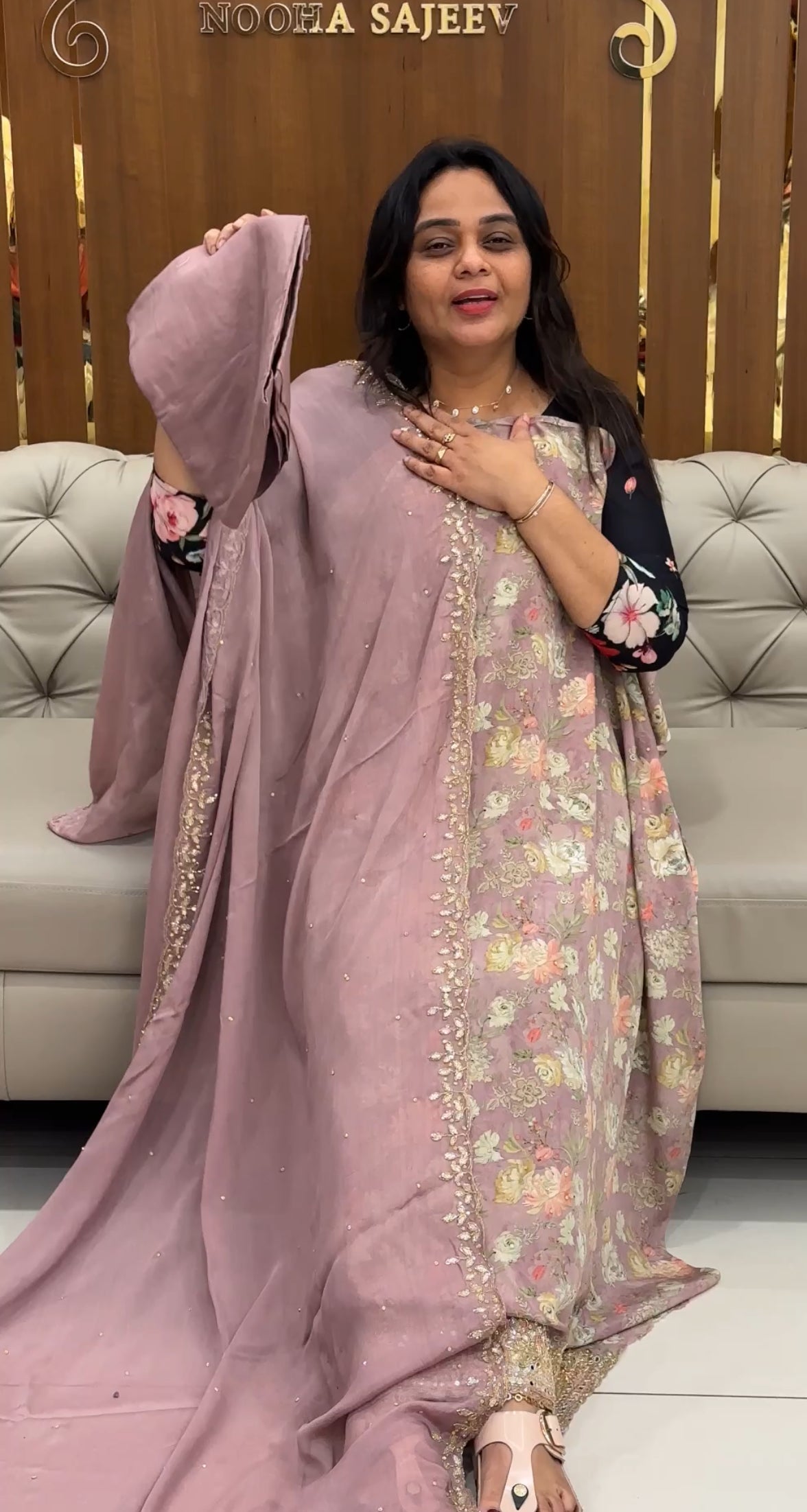 PRINTED CRAPE SILK UNSTITCHED SALWAR SUITS - IHA 28674