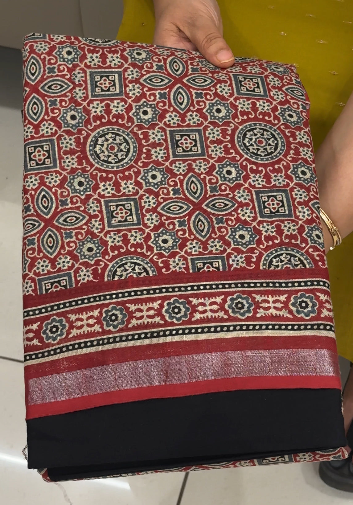 AJRAKH PRINTED UNSTITCHED SALWAR SUITS - IHA 28576