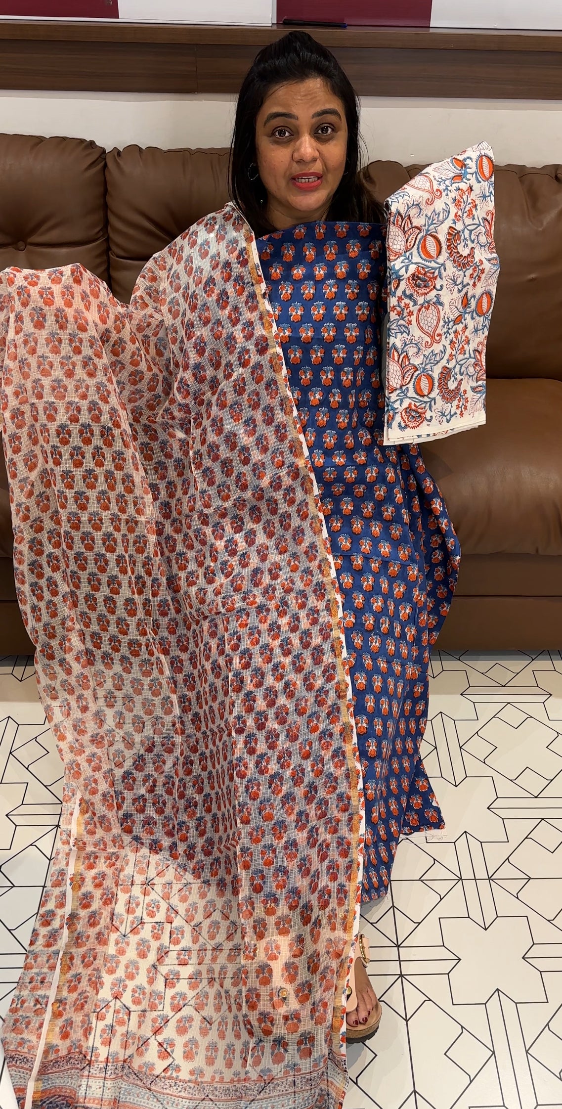 COTTON PRINTED UNSTITCHED SALWAR SUITS - IHA 27745