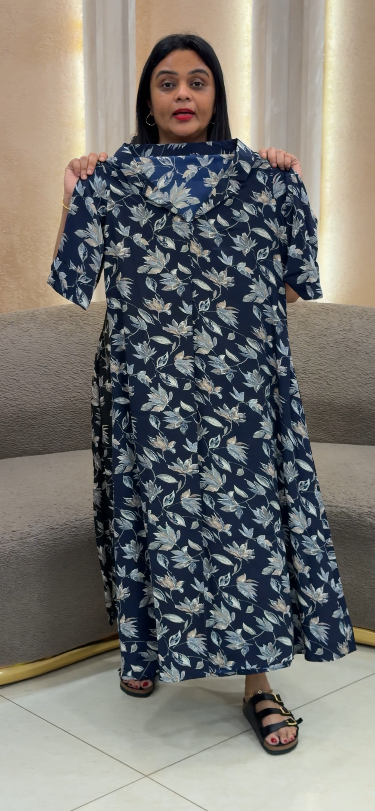 IHA'S IN-HOUSE PRINTED CRAPE ALINE TOPS - IHA 34367