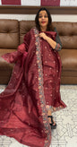 CRUSHED TISSUE UNSTITCHED SALWAR SUITS - IHA 15654