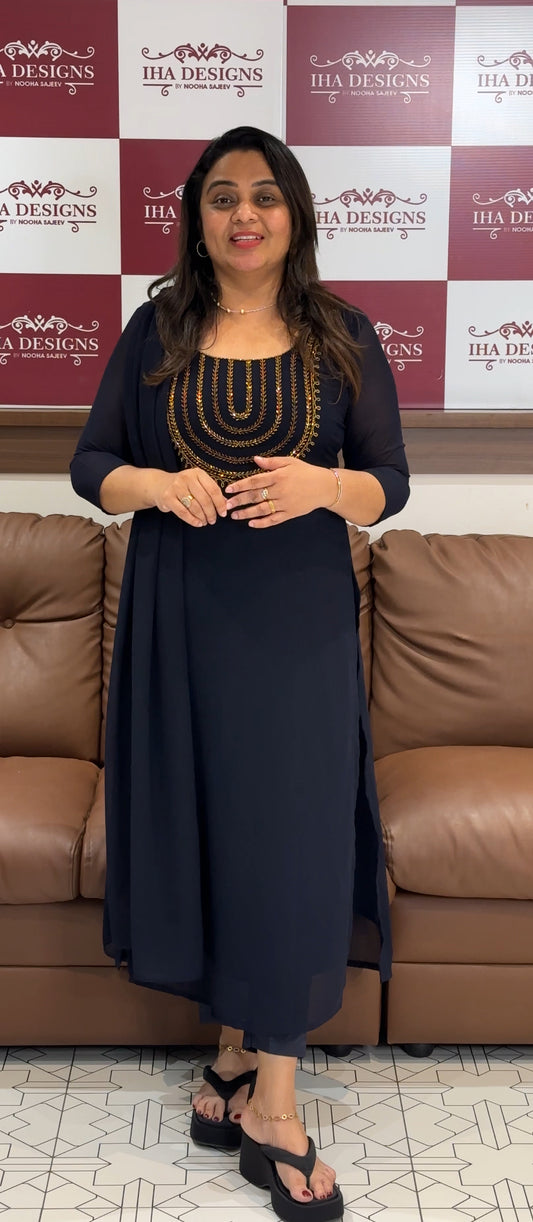 IHA'S IN-HOUSE GEORGETTE UNSTITCHED SALWAR SUITS - IHA 27865