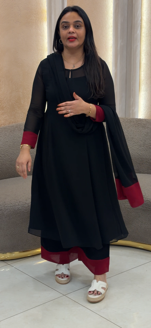 IHA'S IN-HOUE SLITTED TOP AND DUPATTA - IHA 33197