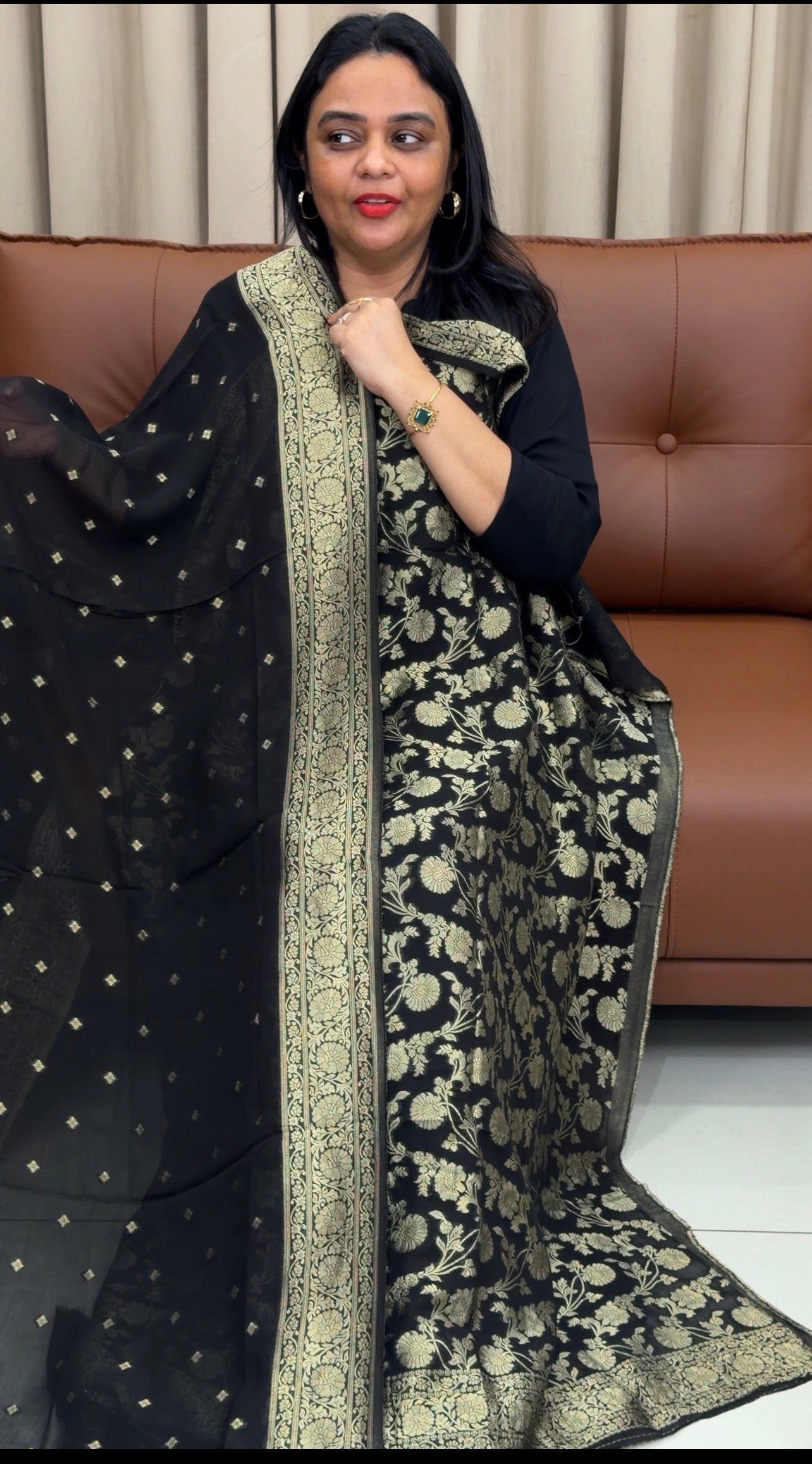 GEORGETTE BANARASI UNSTITCHED SALWAR SUITS - IHA 33445