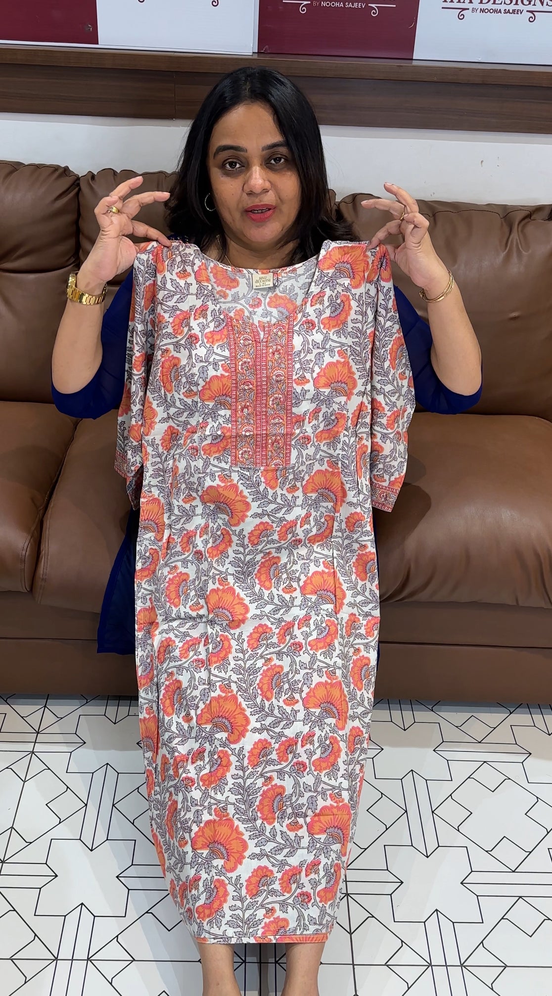 PRINTED LONG SLITTED TOPS - IHA 28120