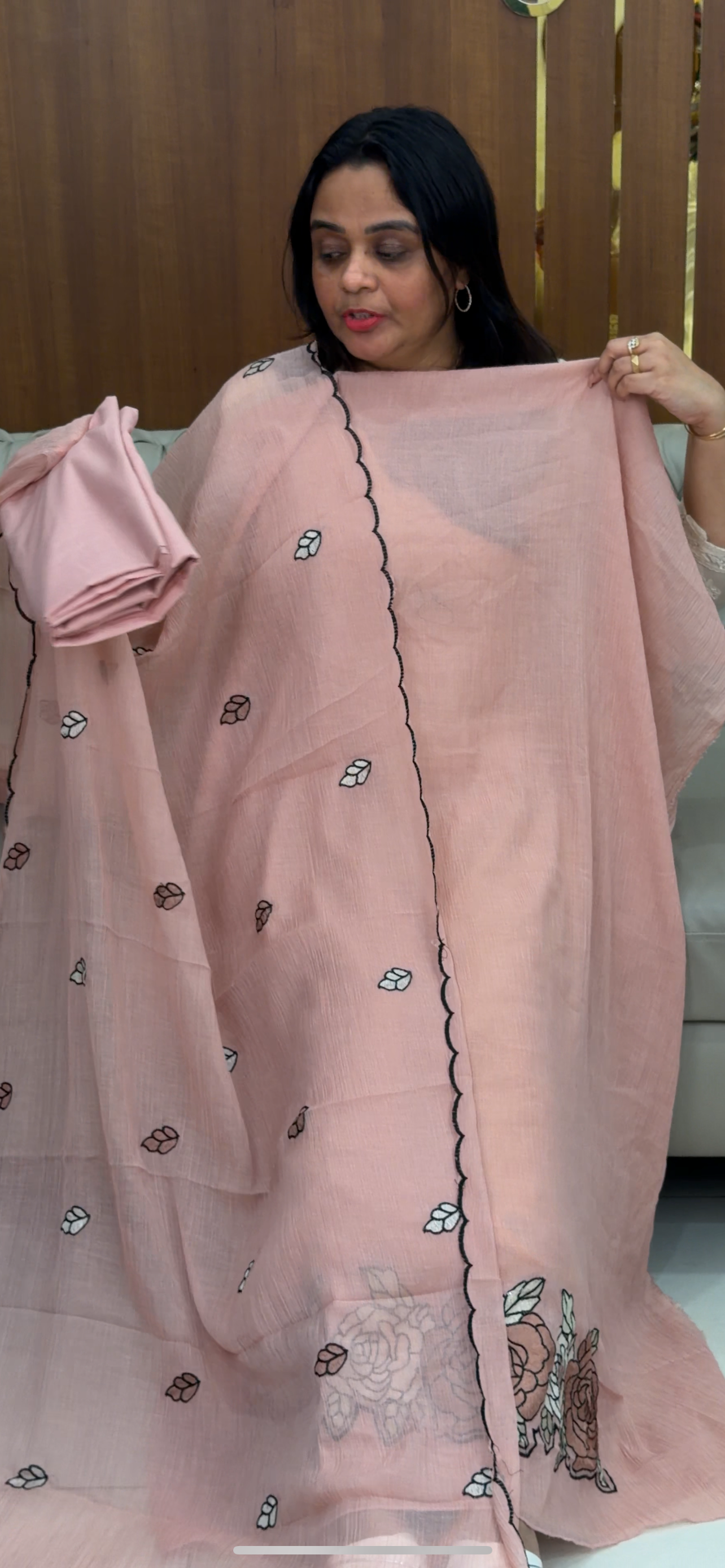 FORWARD CRUSHED CHANDERI UNSTITCHED SALWAR SUITS - IHA 29328