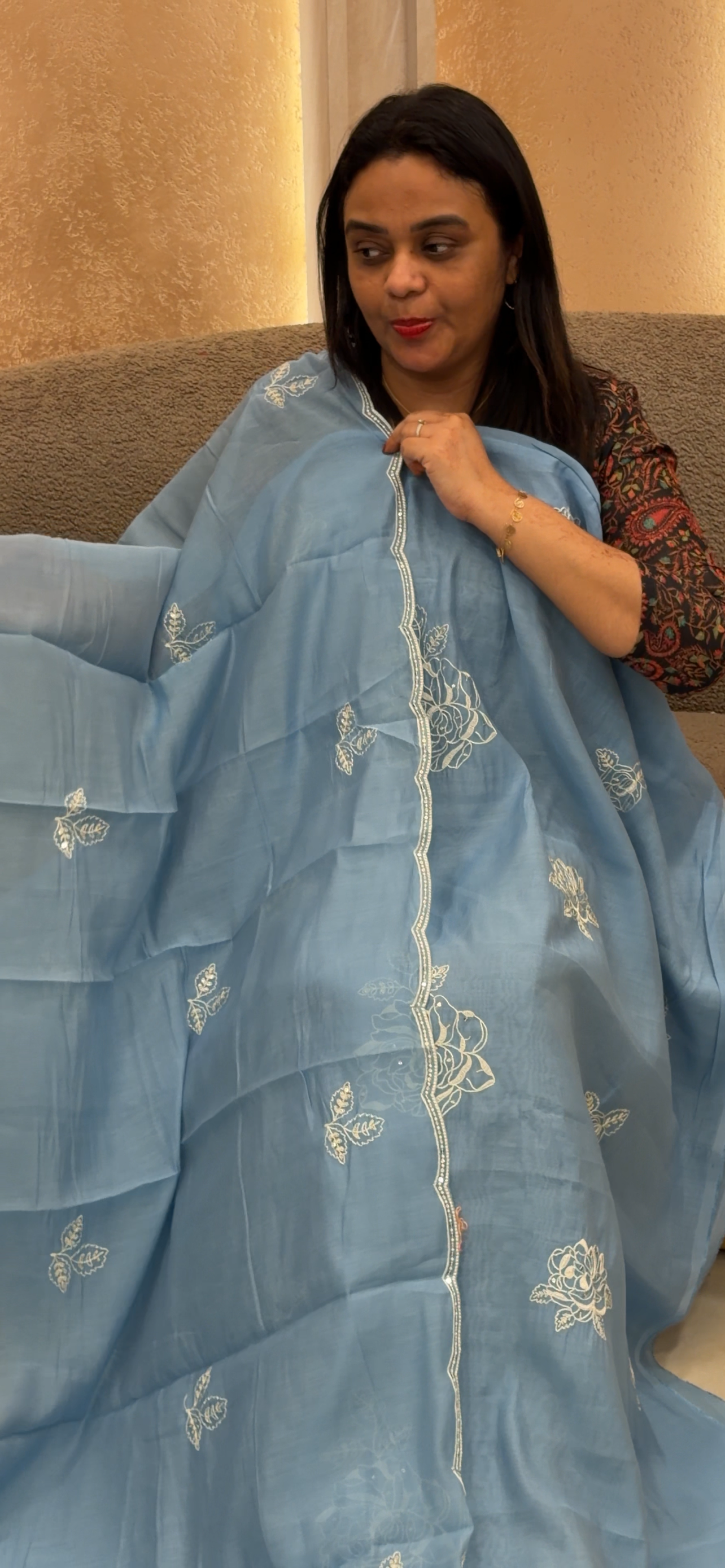 MUL CHANDERI UNSTITCHED SALWAR SUITS - IHA 33203