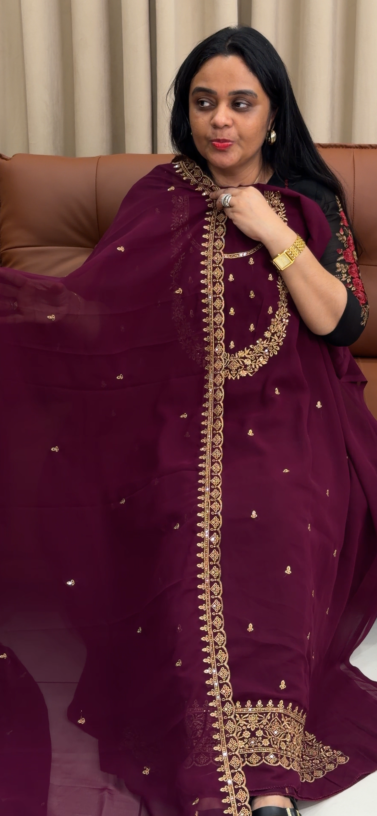 FAUX GEORGETTE UNSTITCHED SALWAR SUITS - IHA 35351