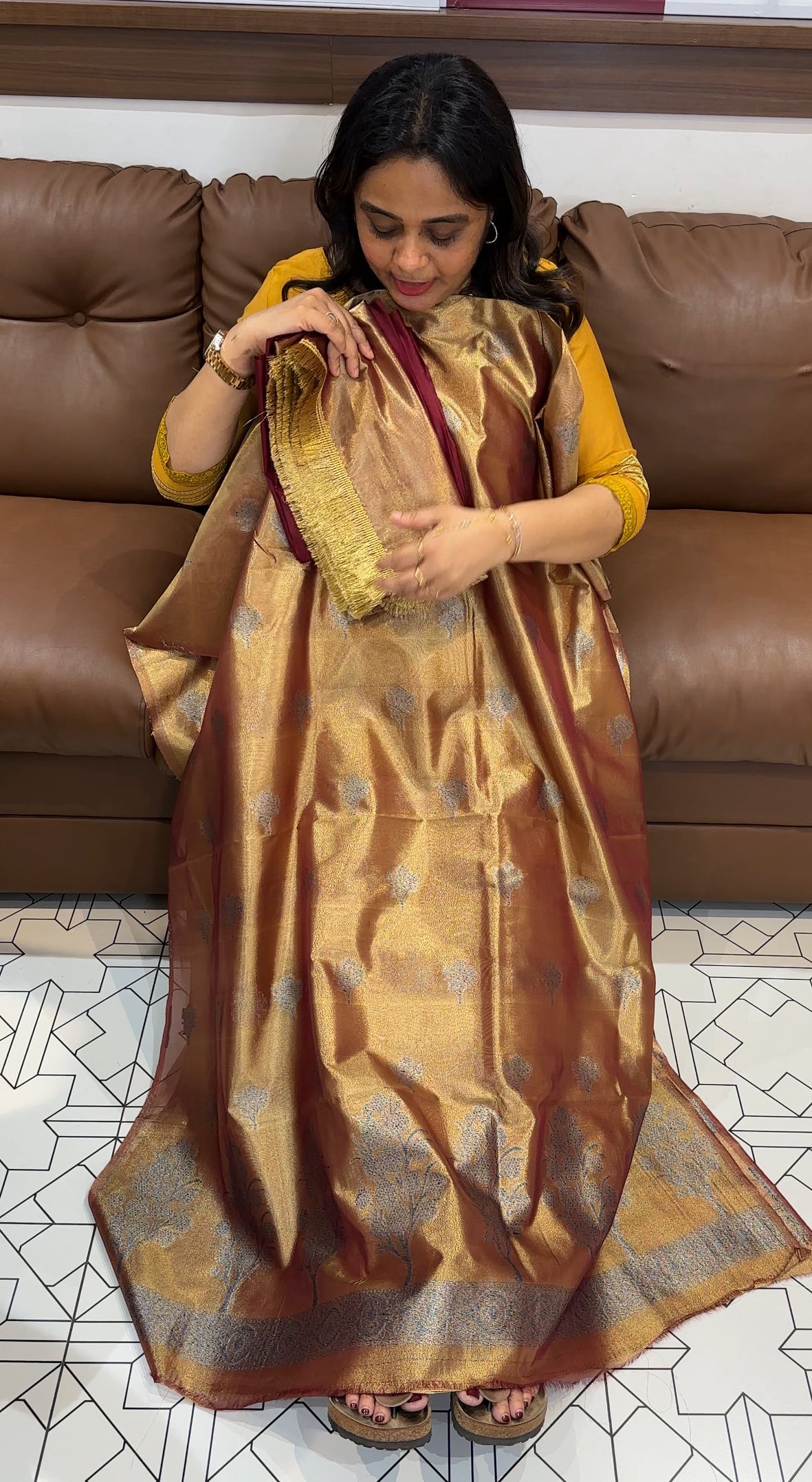 TISSUE BANARASI UNSTITCHED SALWAR SUITS - IHA 26830
