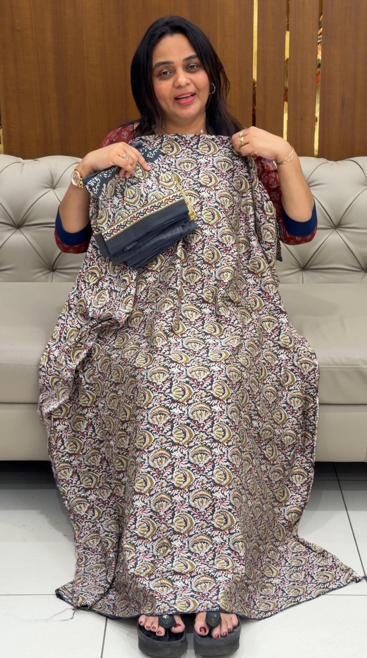 semi modal unstitched salwar suits- iha 28735