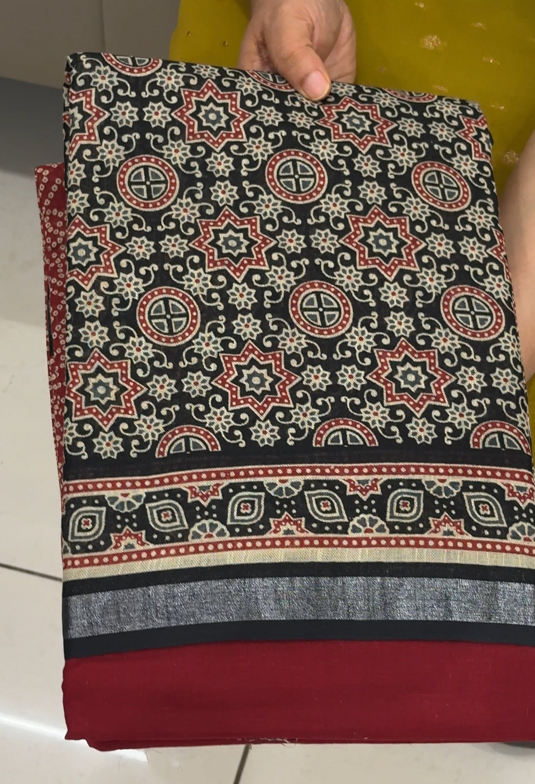 AJRAKH PRINTED UNSTITCHED SALWAR SUITS - IHA 28576