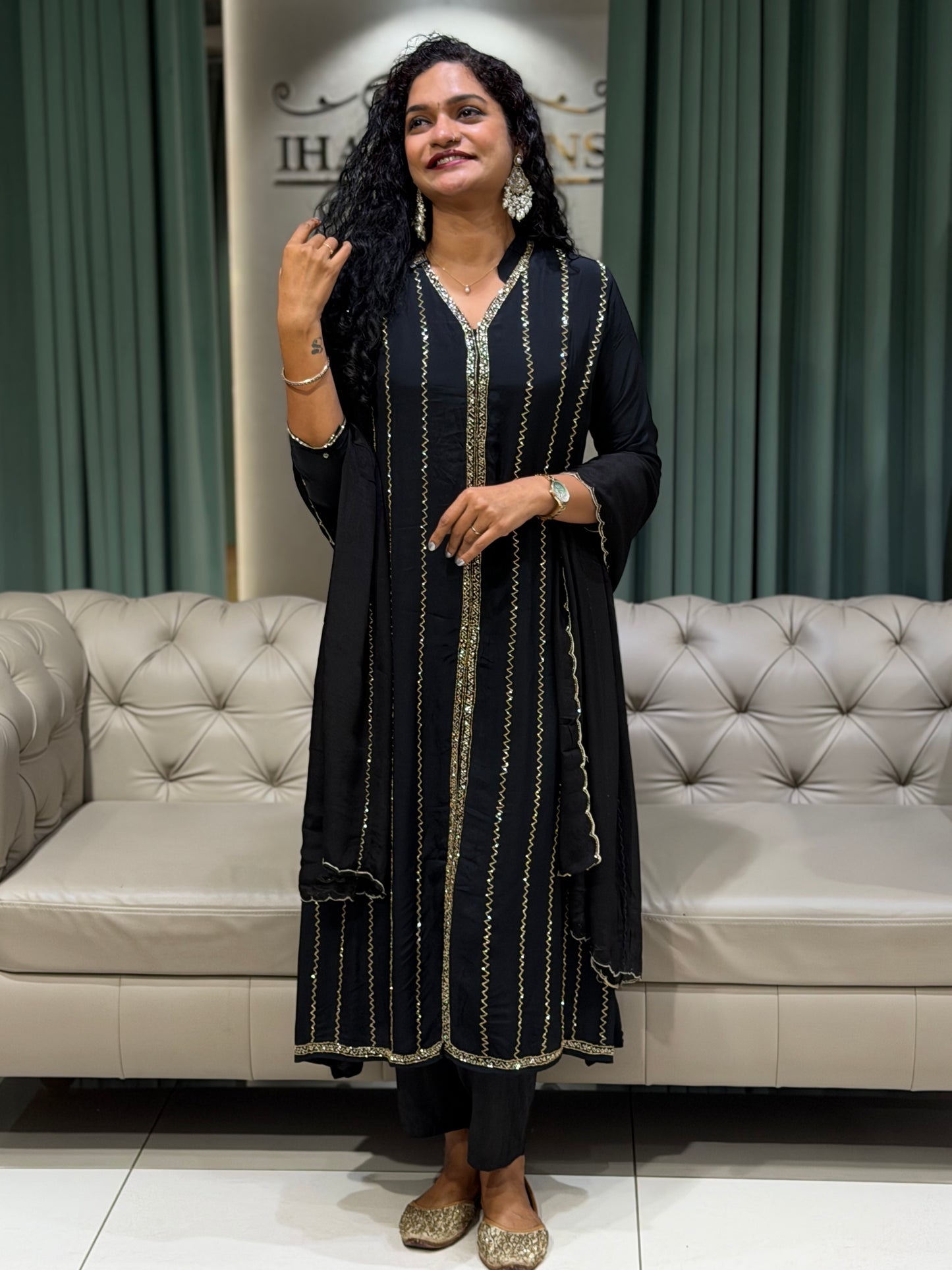 PARTY WEAR TOP, BOTTOM AND DUPATTA - IHA 29673