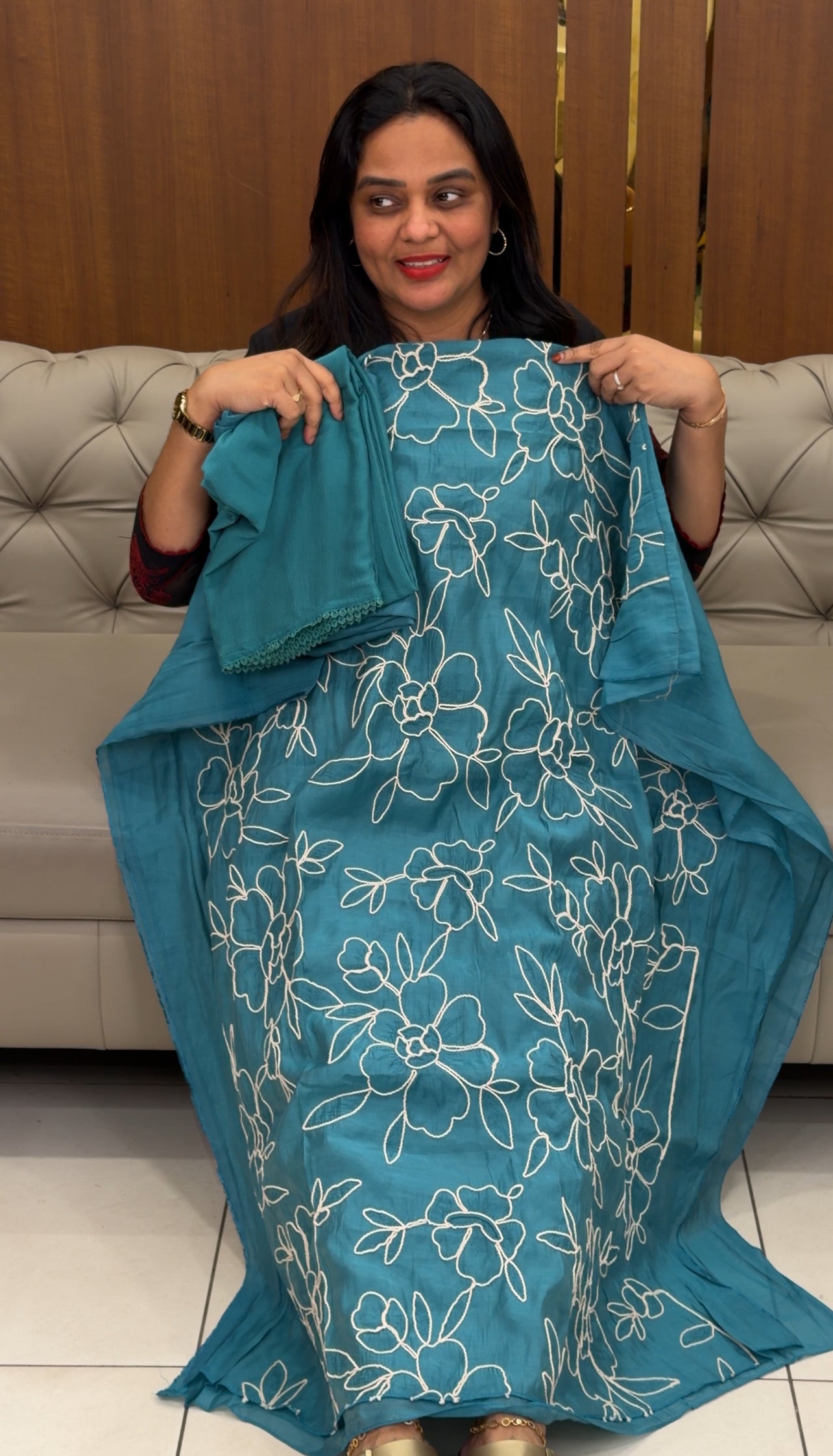 MUL CHANDERI UNSTITCHED SALWAR SUITS - IHA 30932