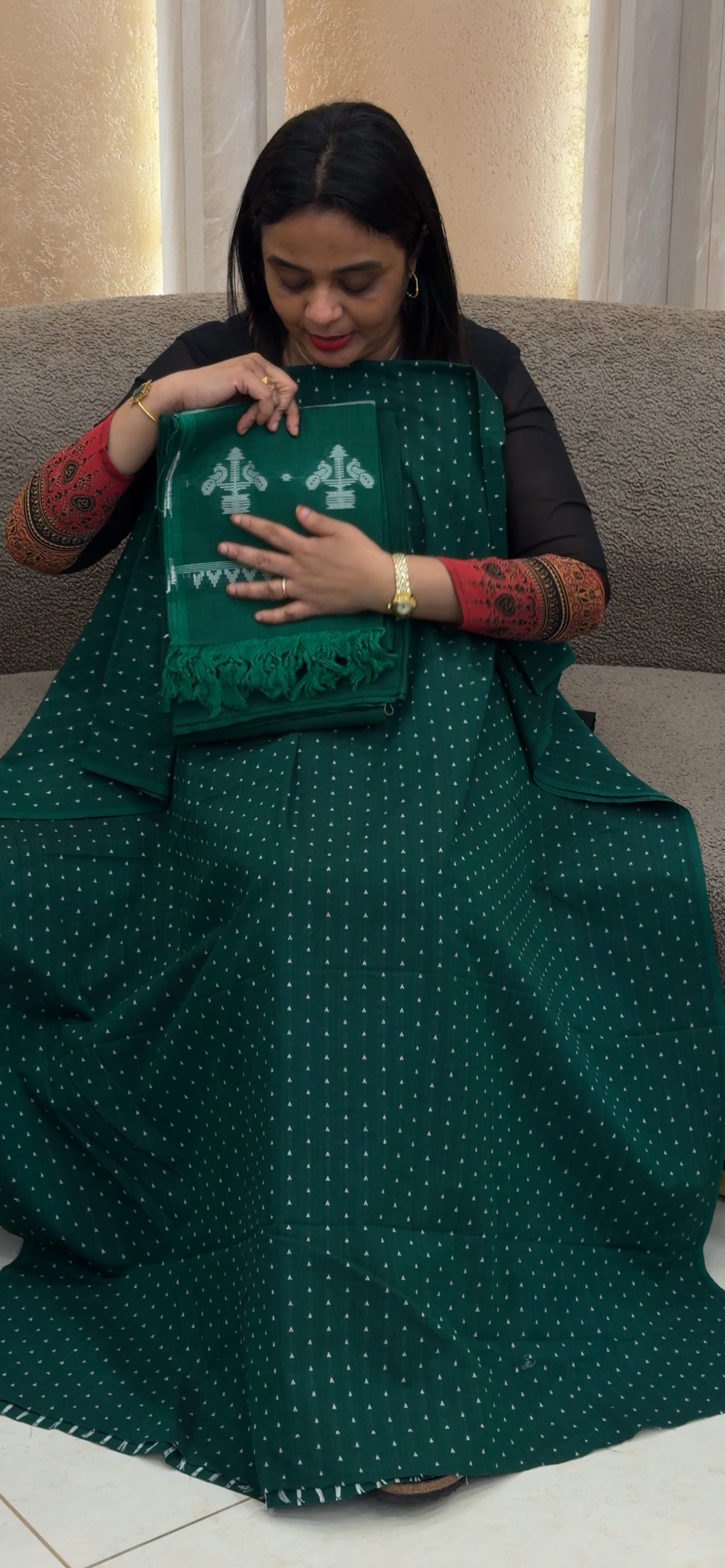 HANDLOOM COTTON UNSTITCHED SALWAR SUITS - IHA 34365