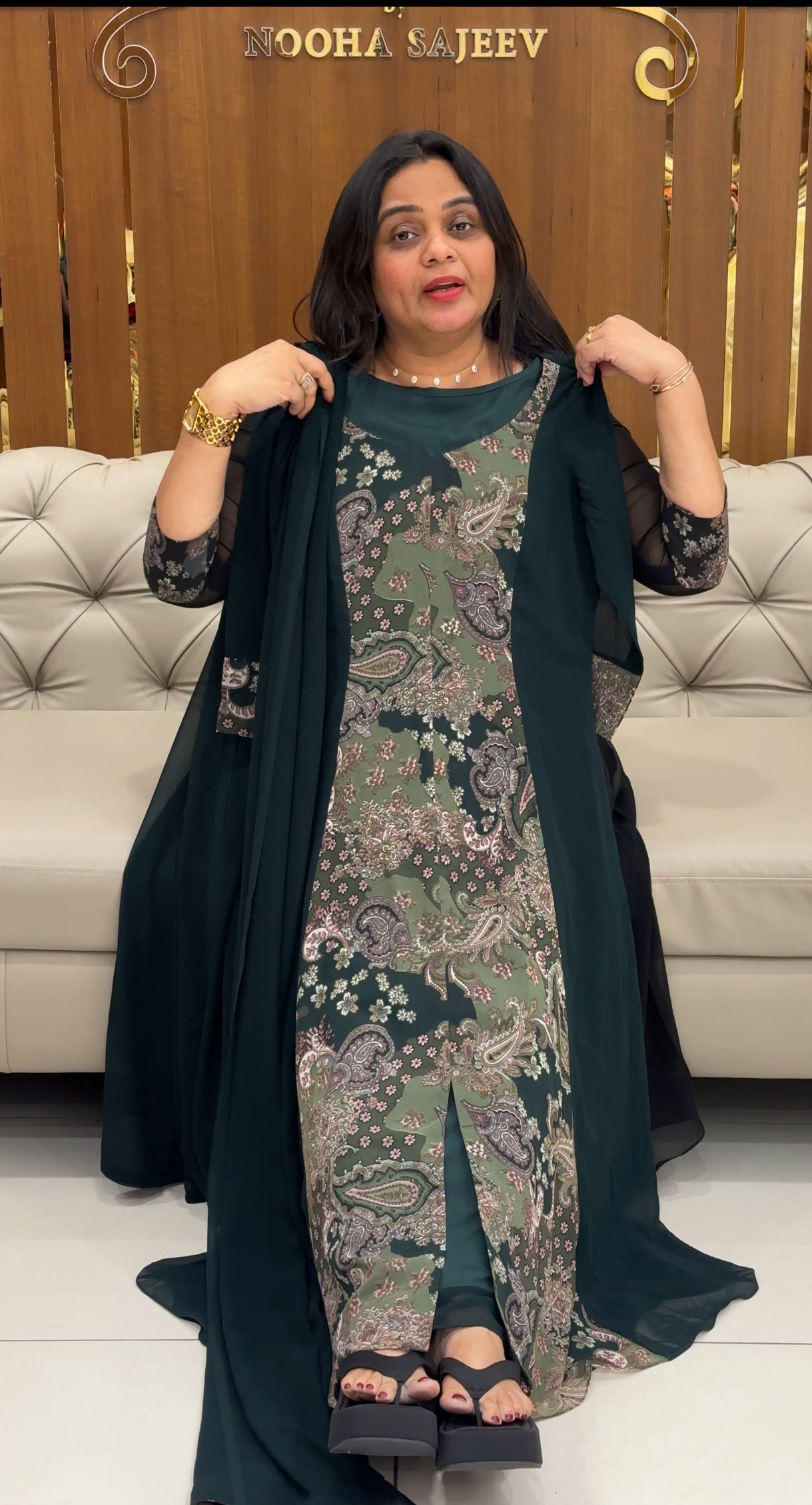 IHA'S IN-HOUSE GEORGETTE ALINE TOP ONLY  - IHA 28154