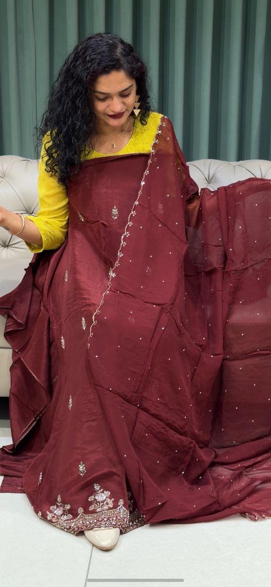 CRAPE SILK UNSTITCHED SALWAR SUITS - IHA 29658