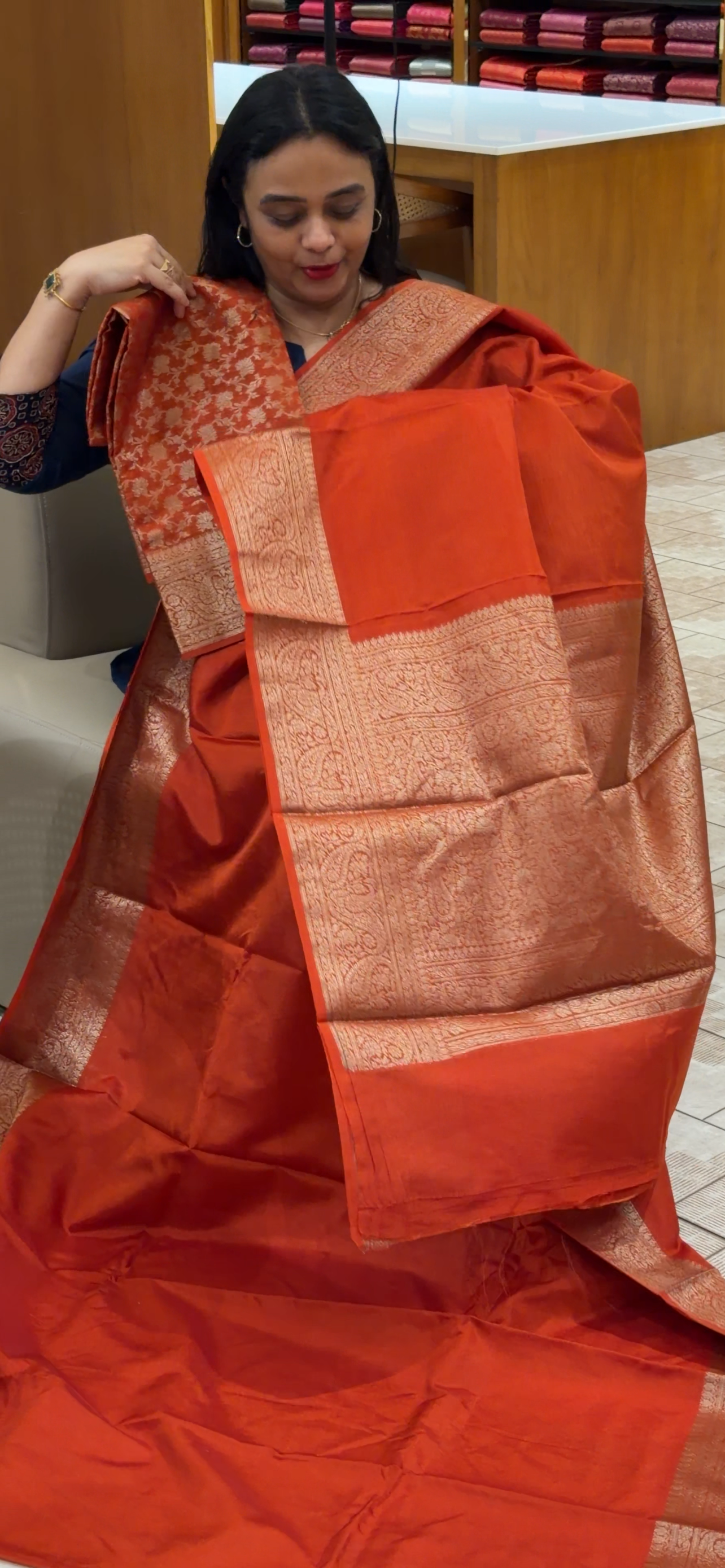SEMI BANARASI SAREES - IHA 34384