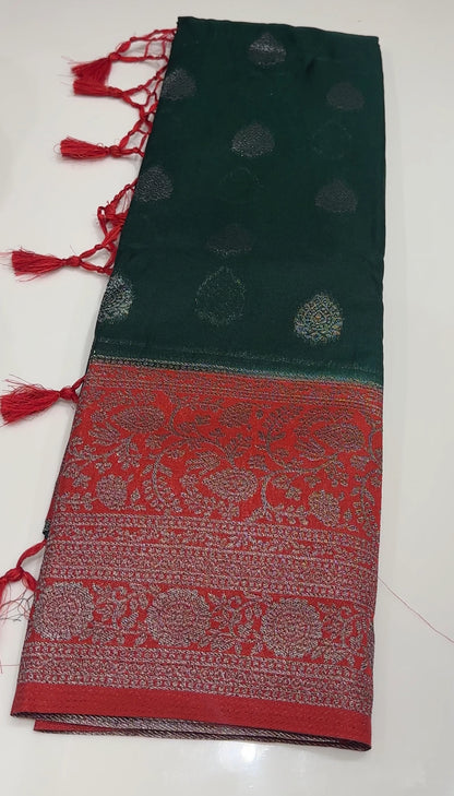 SEMI BANARASI  SAREES - IHA 16798