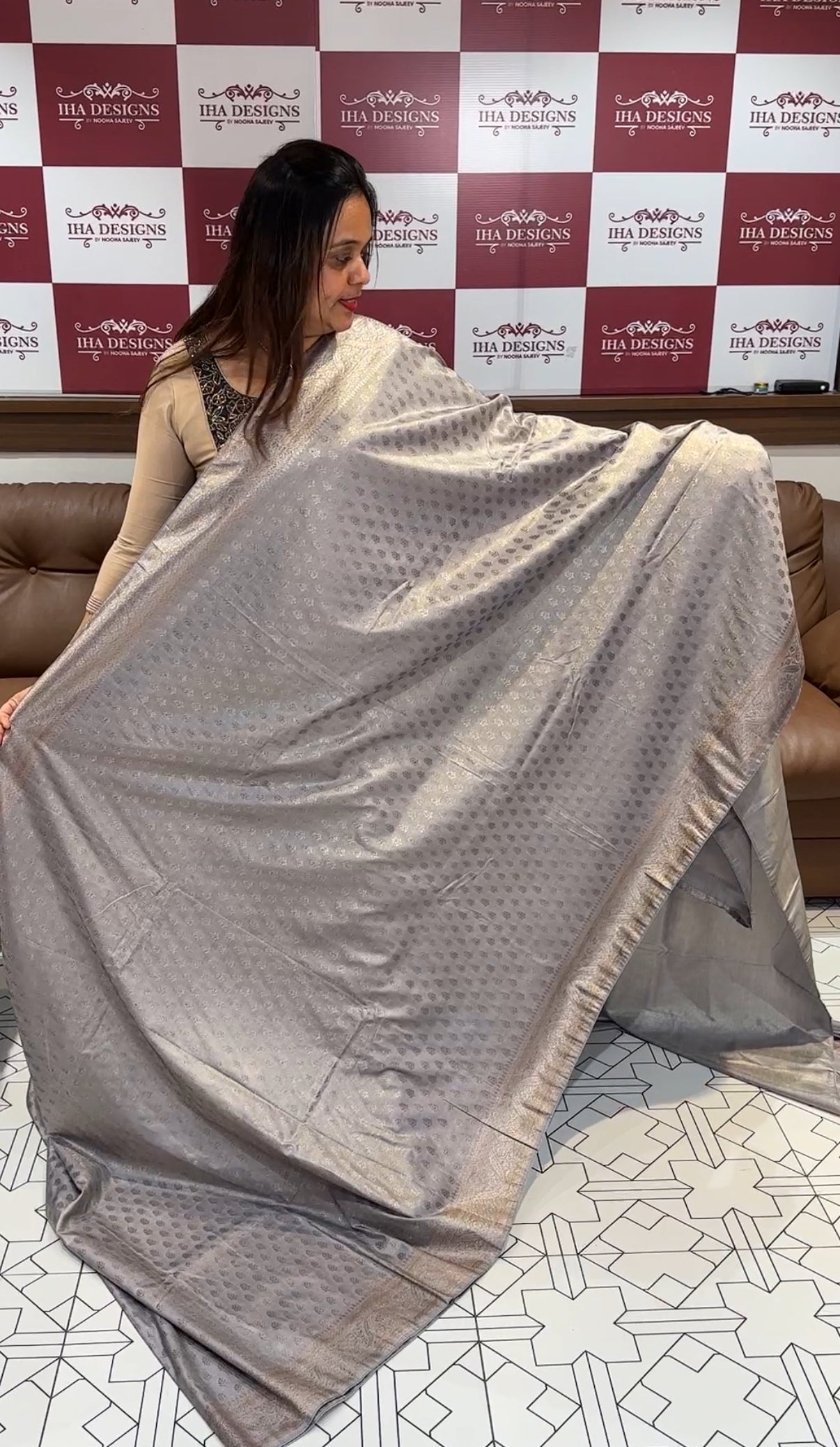 TISSUE BANARASI  SAREE - IHA 14766