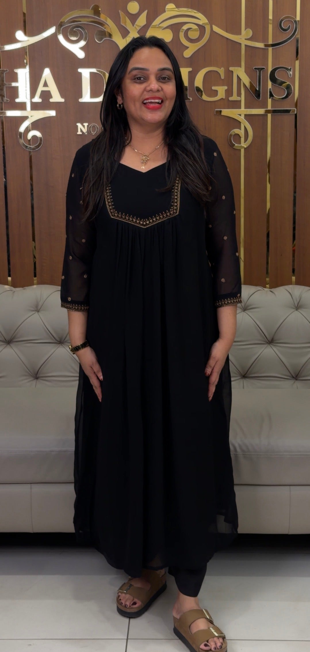 FAUX GEORGETTE ALINE TOPS - IHA 32575