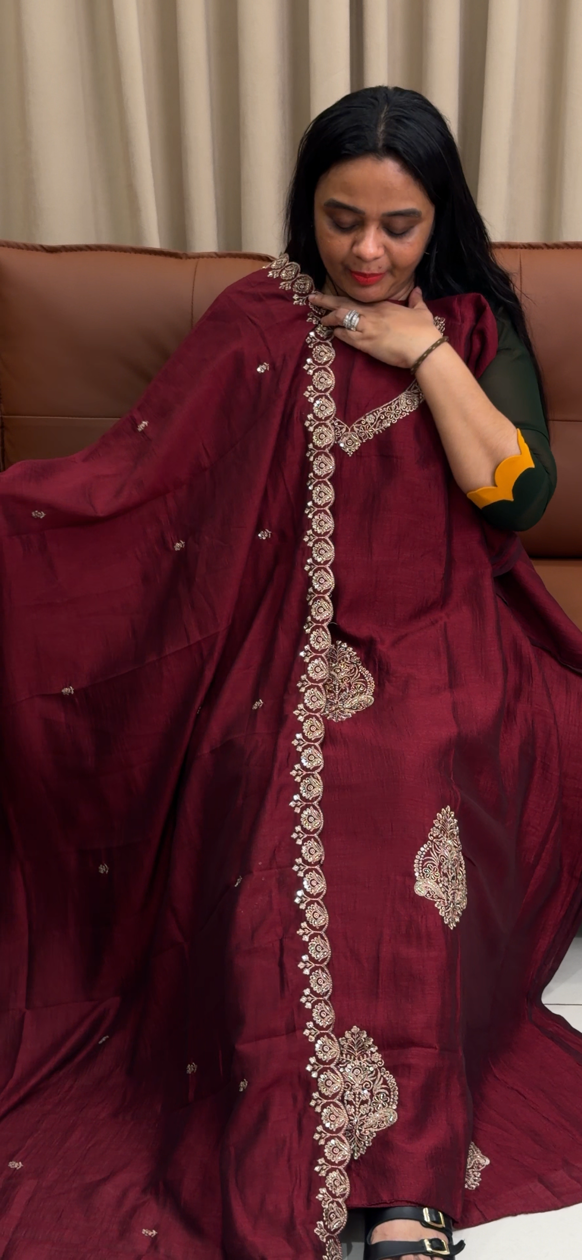 SEMI RAW SILK UNSTITCHED SALWAR SUITS - IHA 35232