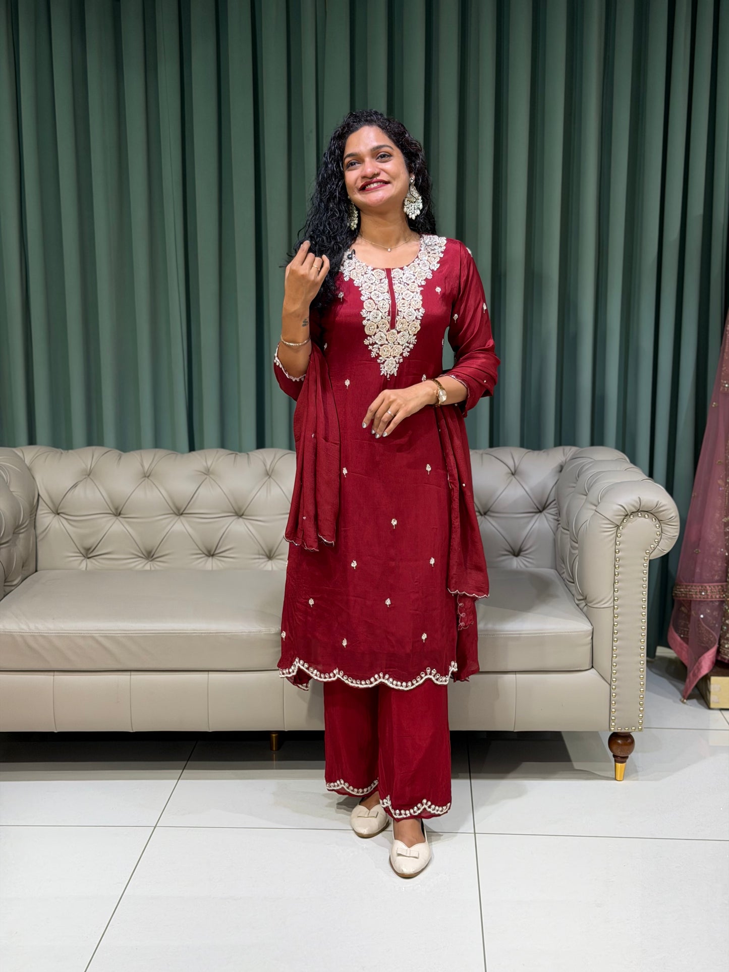 PARTY WEAR TOP, BOTTOM AND DUPATTA - IHA 29776