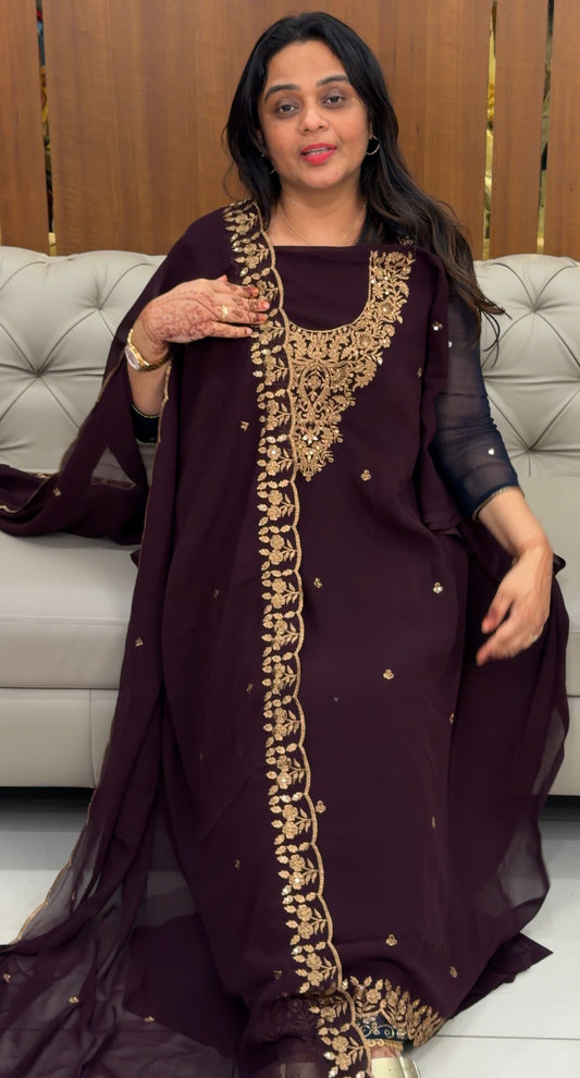 GEORGETTE UNSTITCHED SALWAR SUITS - IHA 31484