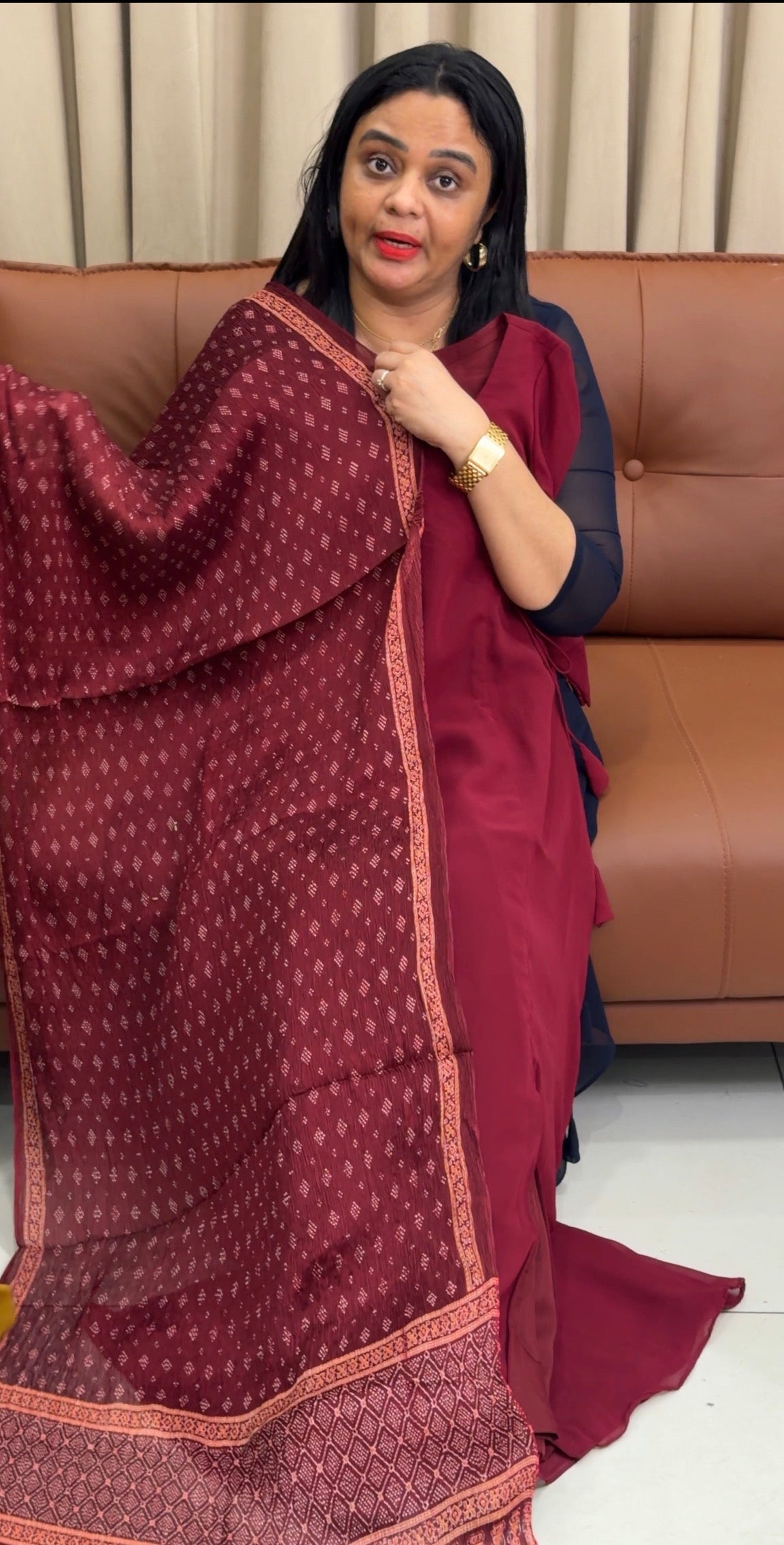 IHA'S IN-HOUSE ALINE TOP AND DUPATTA - IHA 35426