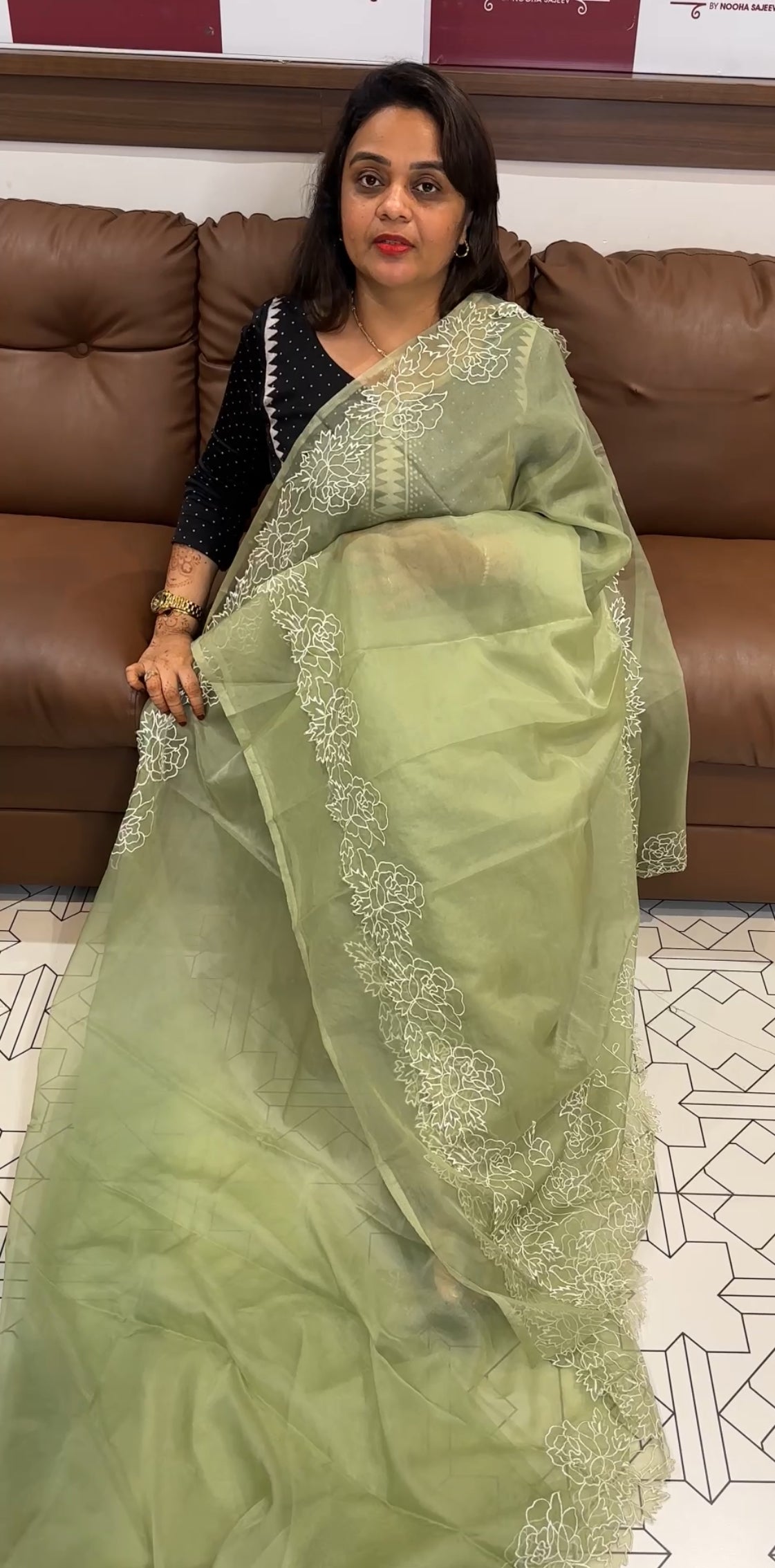 NYLON ORGANZA SAREES - IHA 23806