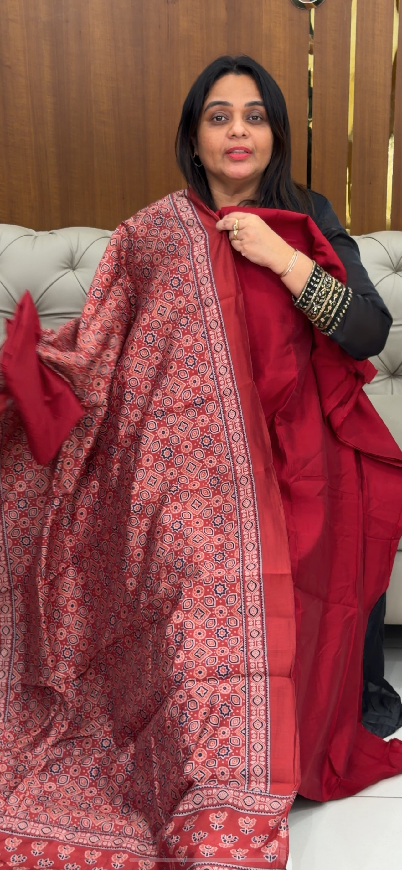 MUL CHANDERI UNSTITCHED SALWAR SUITS - IHA 29083