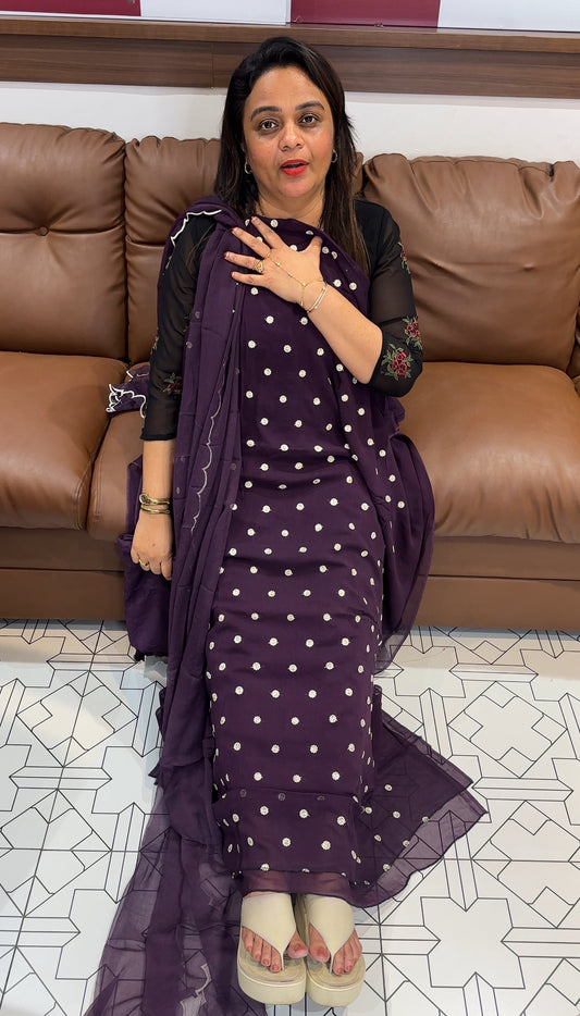 VISCOSE GEORGETTE UNSTITCHED SALWAR SUITS - IHA 25153