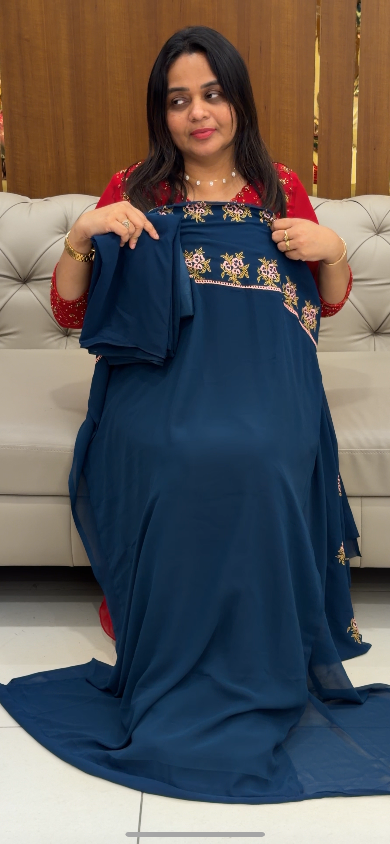 FAUX GEORGETTE UNSTITCHED SALWAR SUITS - IHA 28762