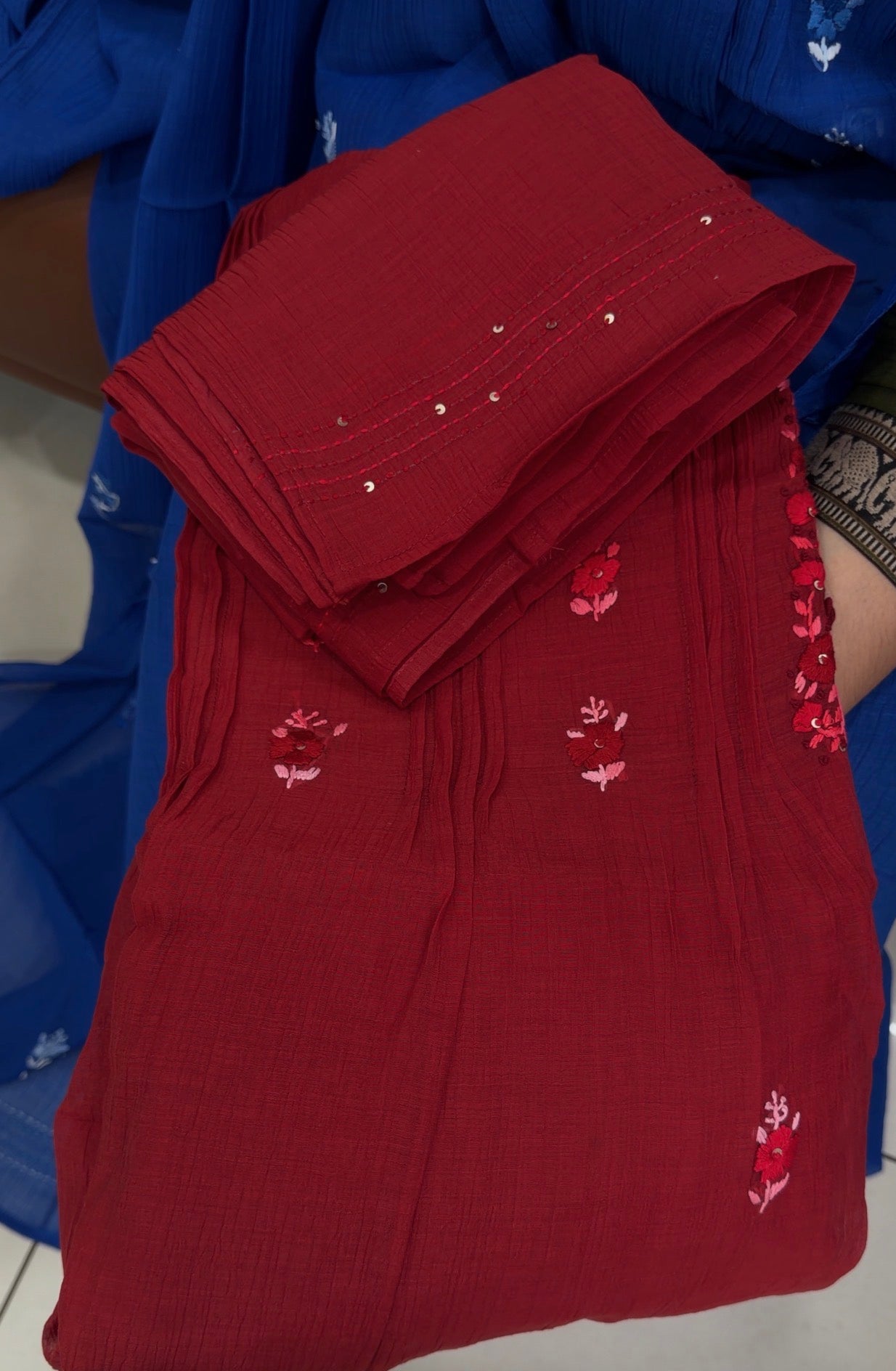 MUL CRUSHED UNSTITCHED SALWAR SUITS - IHA 34797