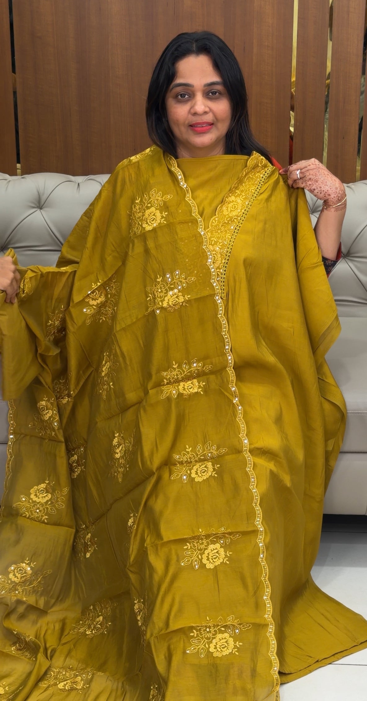 MALAI CHANDERI UNSTITCHED SALWAR SUITS - IHA 30091