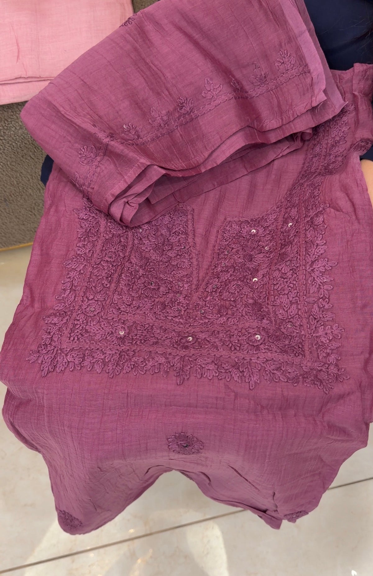 CHIKANKARI UNSTITCHED SALWAR SUIST - IHA 35864
