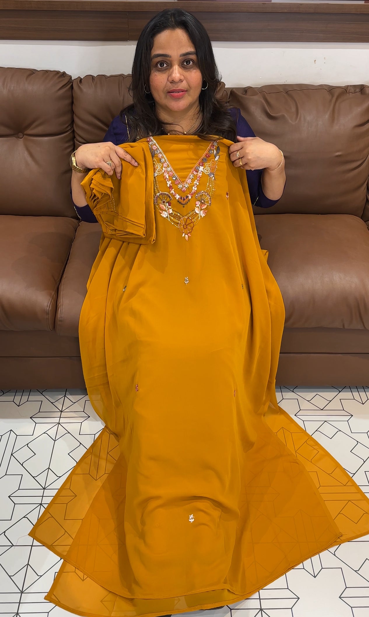 FAUX GEORGETTE UNSTITCHED SALWAR SUITS - IHA 27806