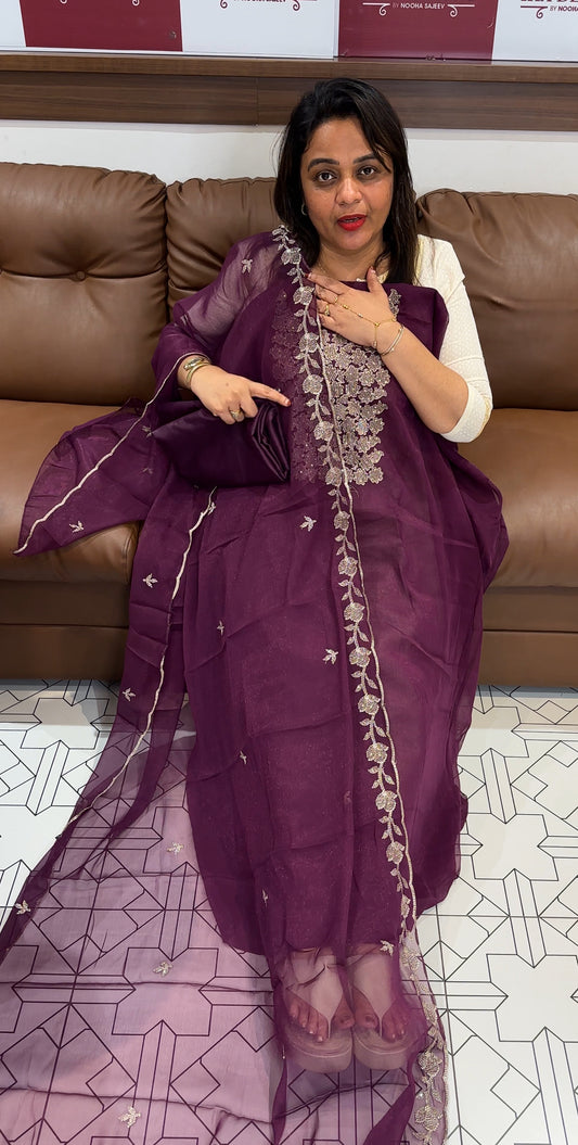 CHIFFON UNSTITCHED SALWAR SUITS - IHA 24692