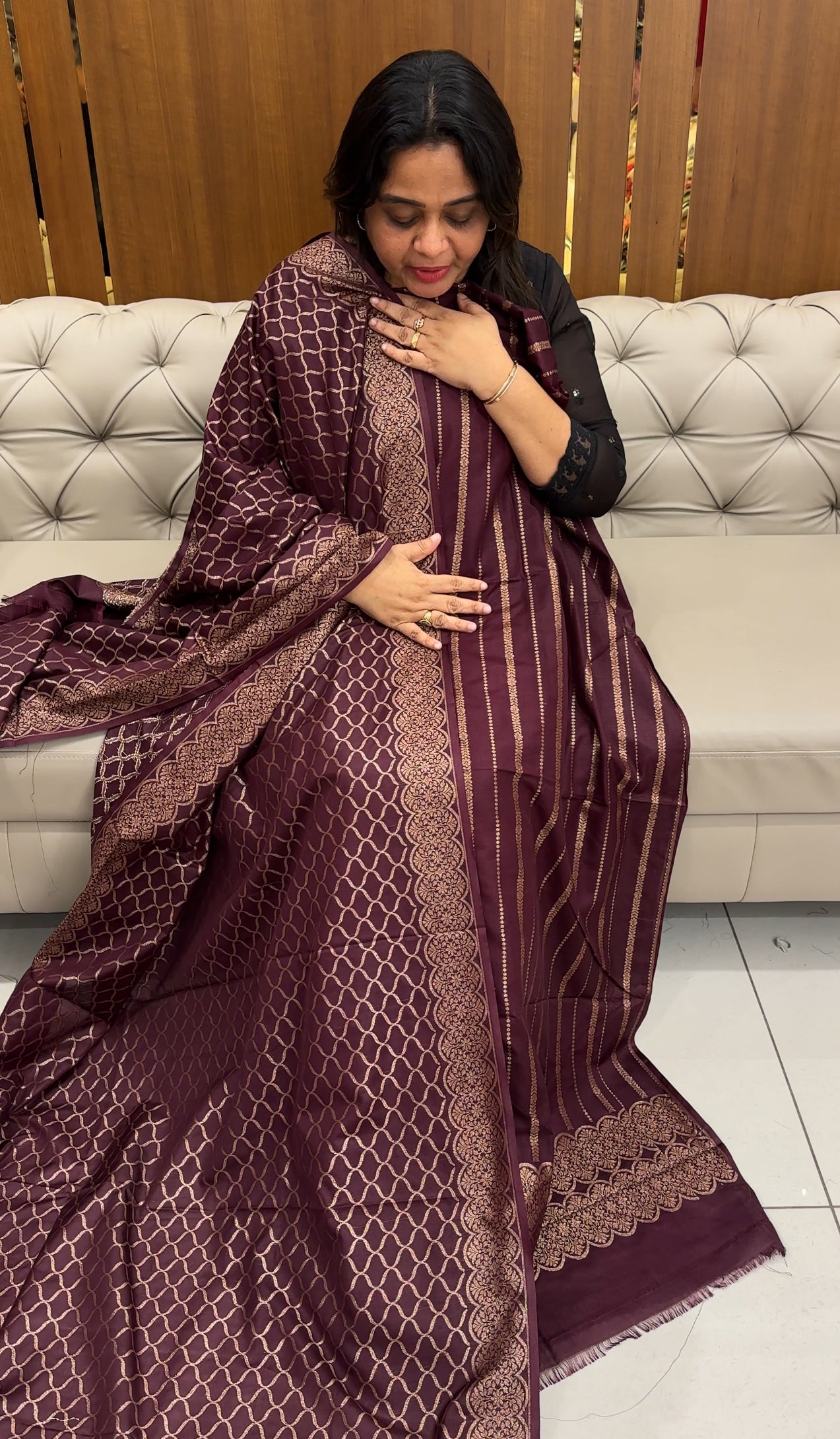 BANARASI TUSSUR UNSTITCHED SALWAR SUITS - IHA 28349