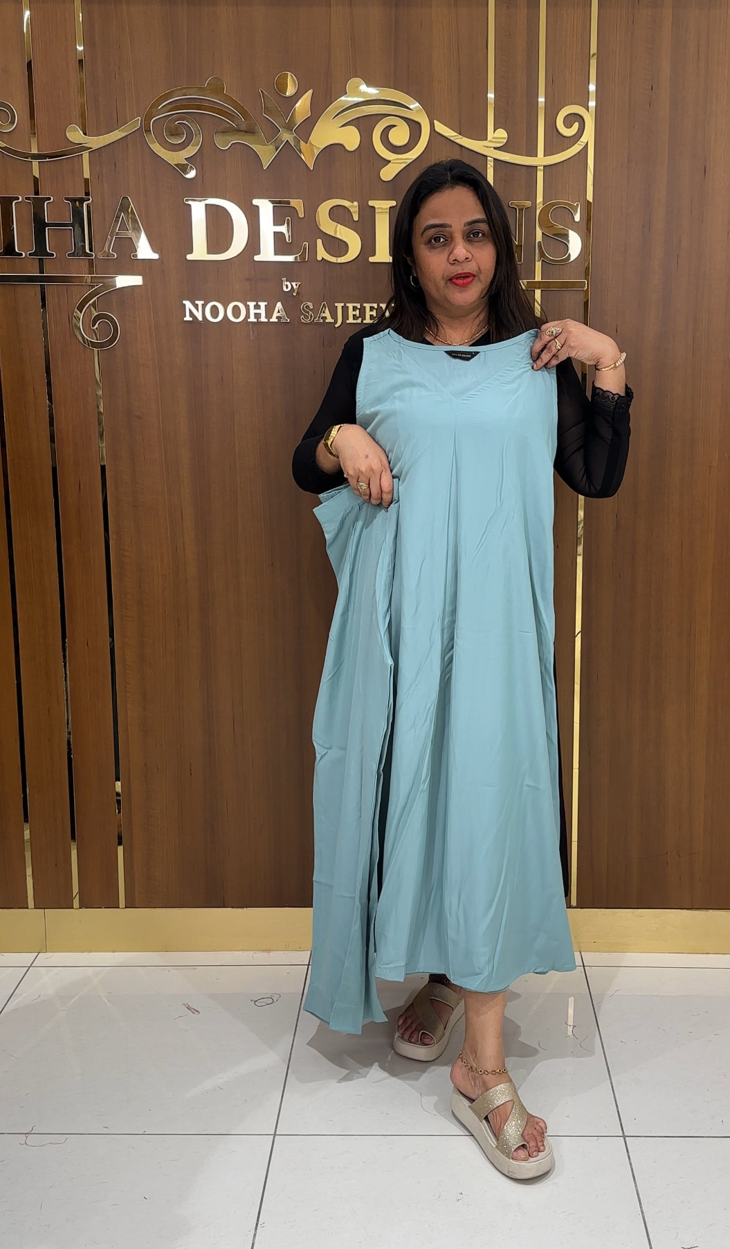 COTTON LONG ALINE TOP AND BOTTON - IHA 23108