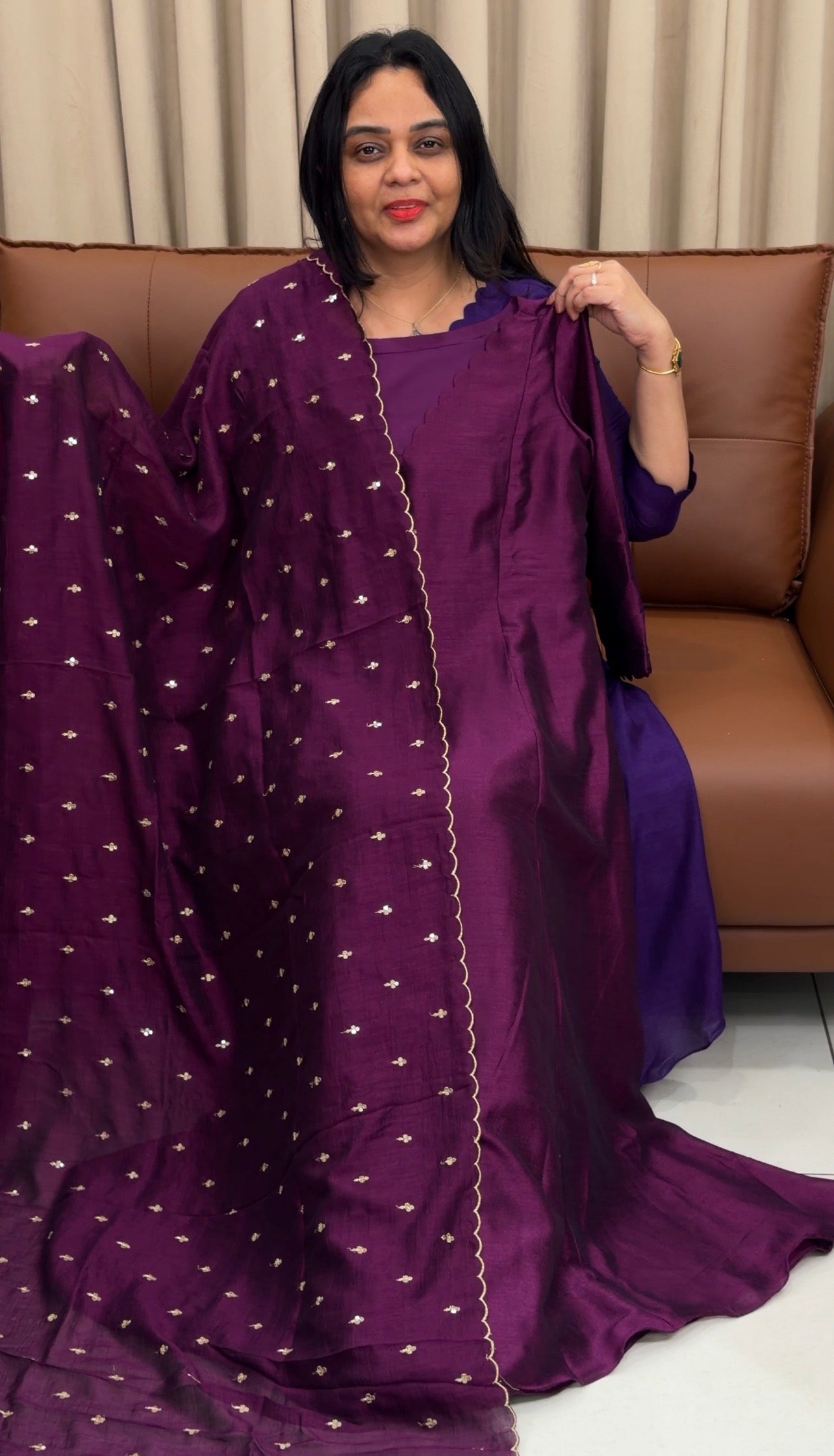 IHA'S IN-HOUSE SEMI RAW SILK SLITTED TOP AND DUPATTA - IHA 33426