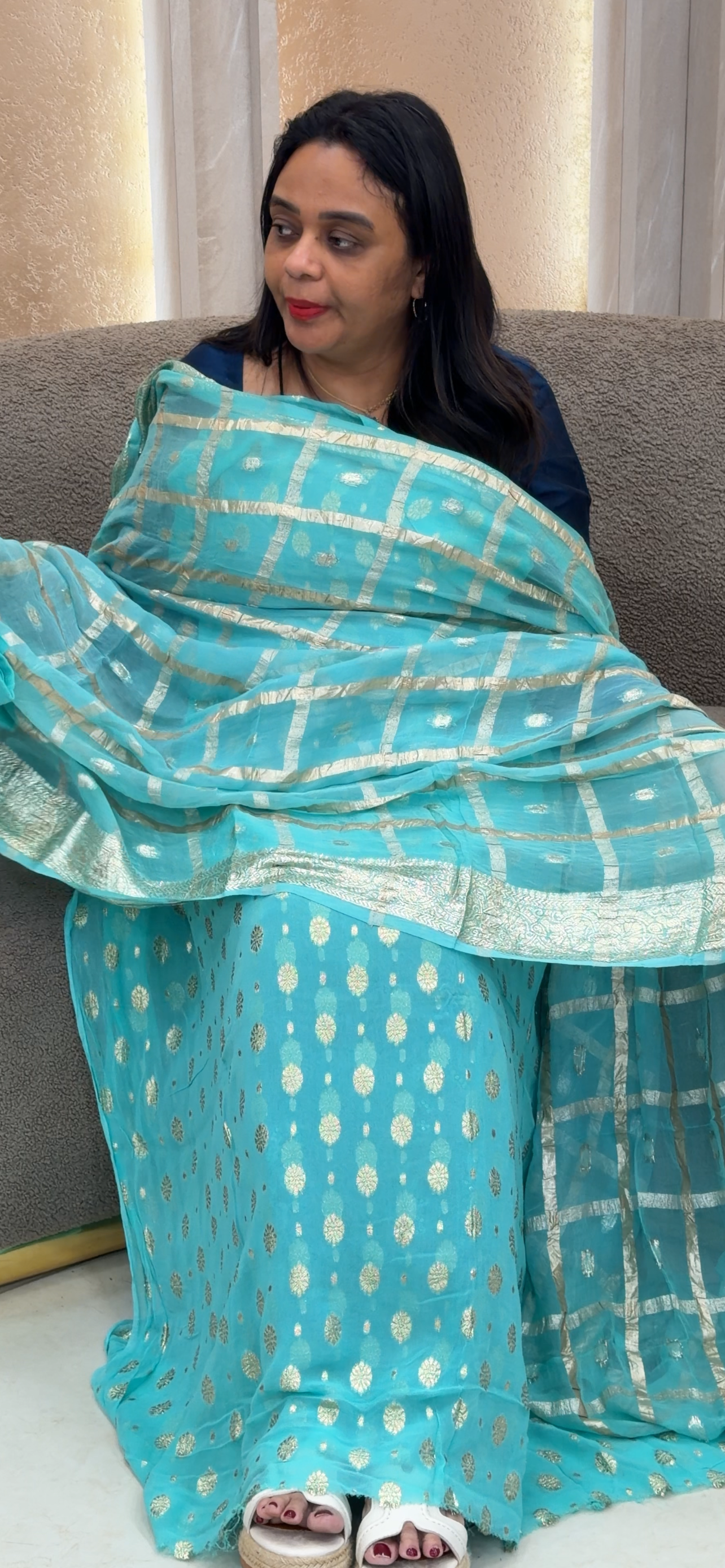 VISCOSE GEORGETTE UNSTITCHED SALWAR SUITS - IHA 33367