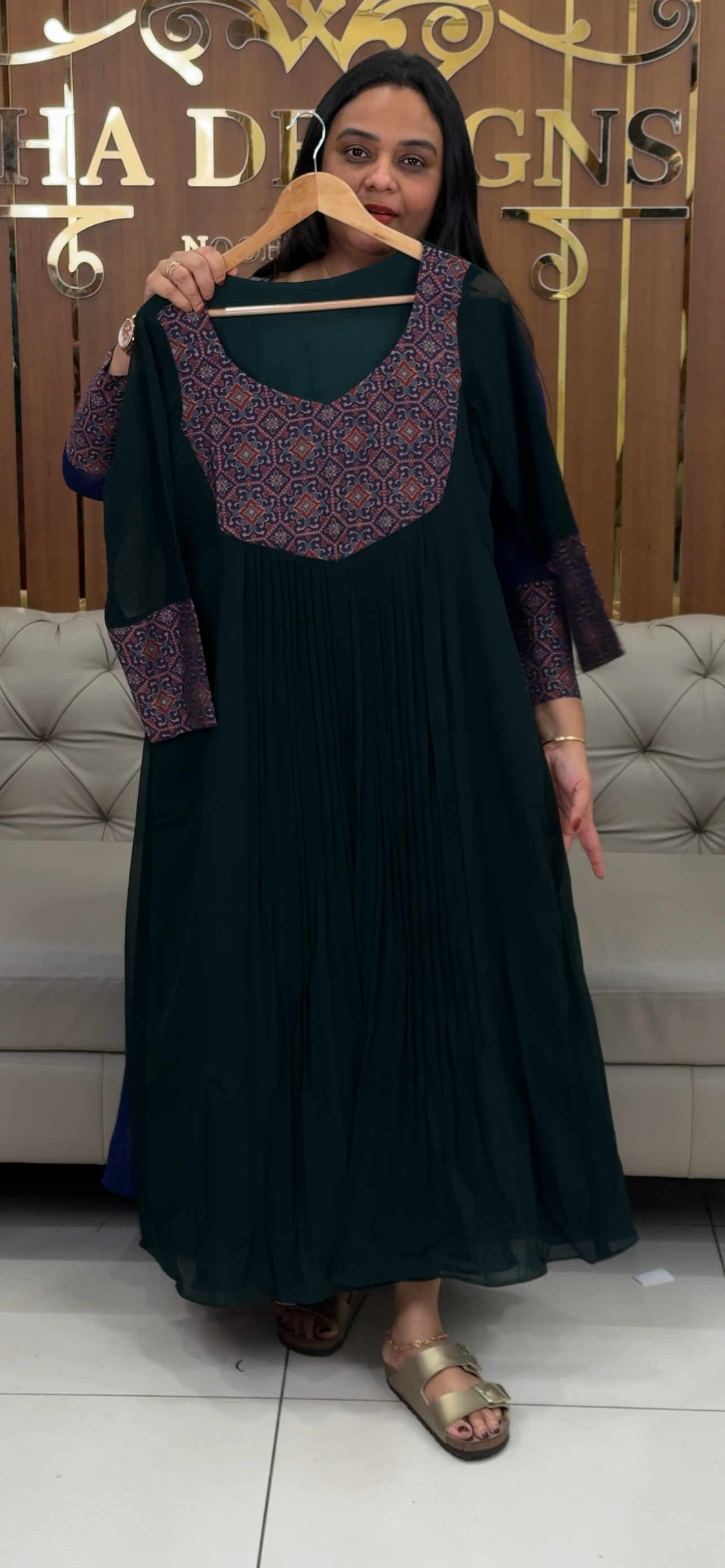 IHA'S IN-HOUSE GEORGETTE  ALINE TOPS - 32176