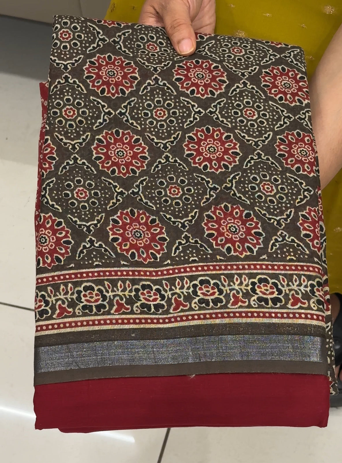 AJRAKH PRINTED UNSTITCHED SALWAR SUITS - IHA 28576