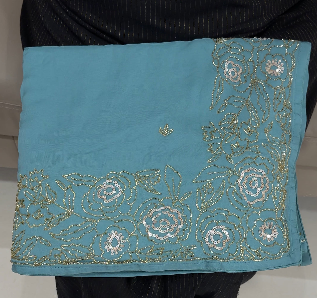 HANDWORKED ORGANZA  SAREES  - HA 26351