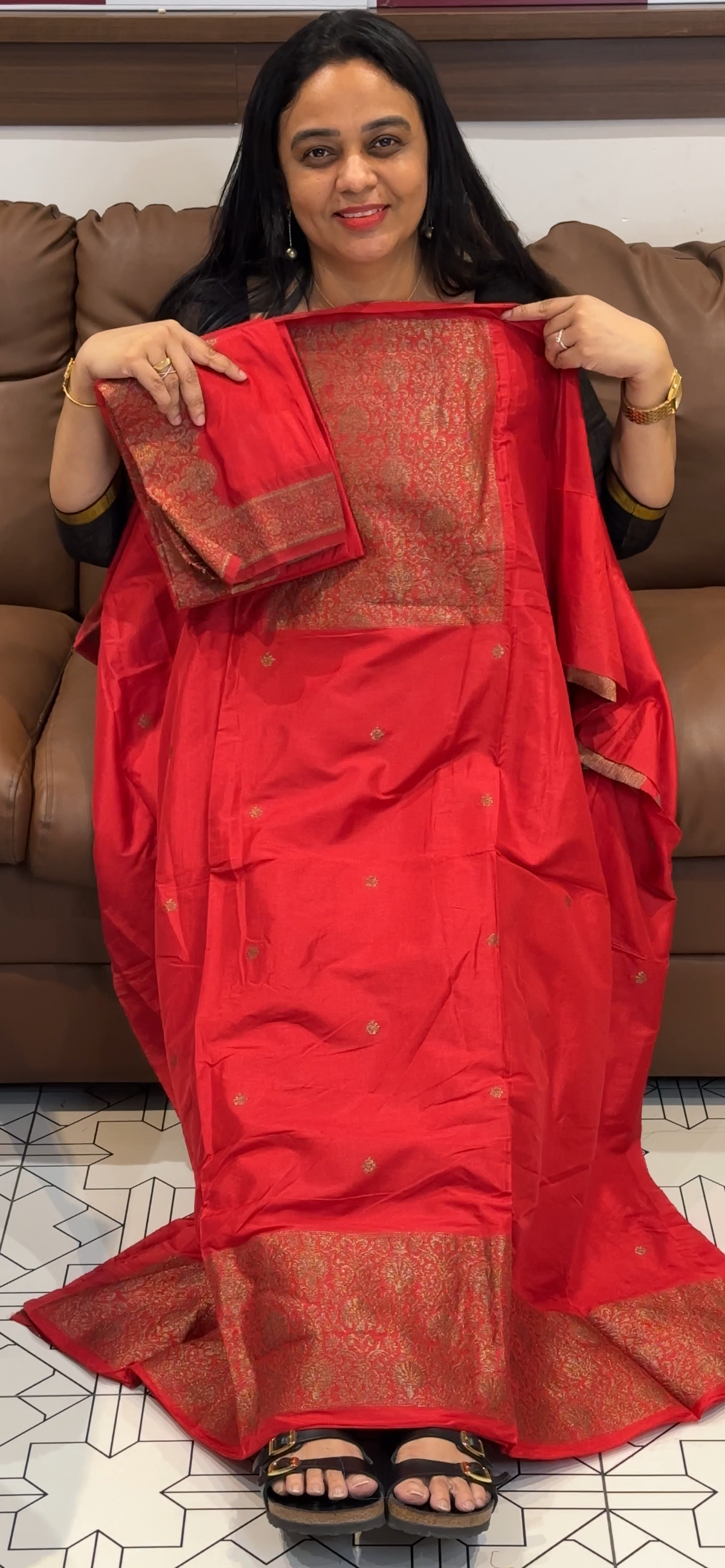 SEMI BANARASI UNSTITCHED SALWAR SUITS - IHA 35507