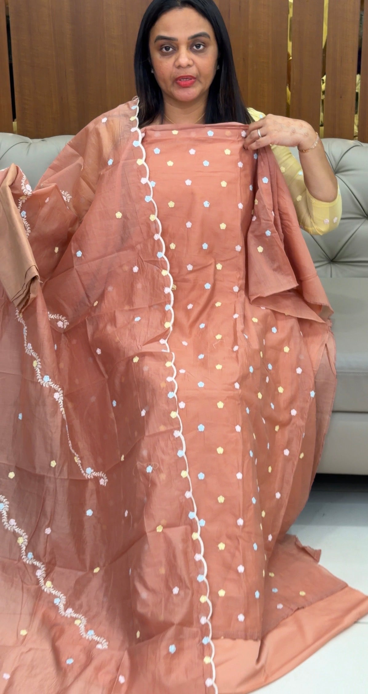 FORWARD MUL CHANDERI UNSTITCHED SALWAR SUITS - IHA 31987