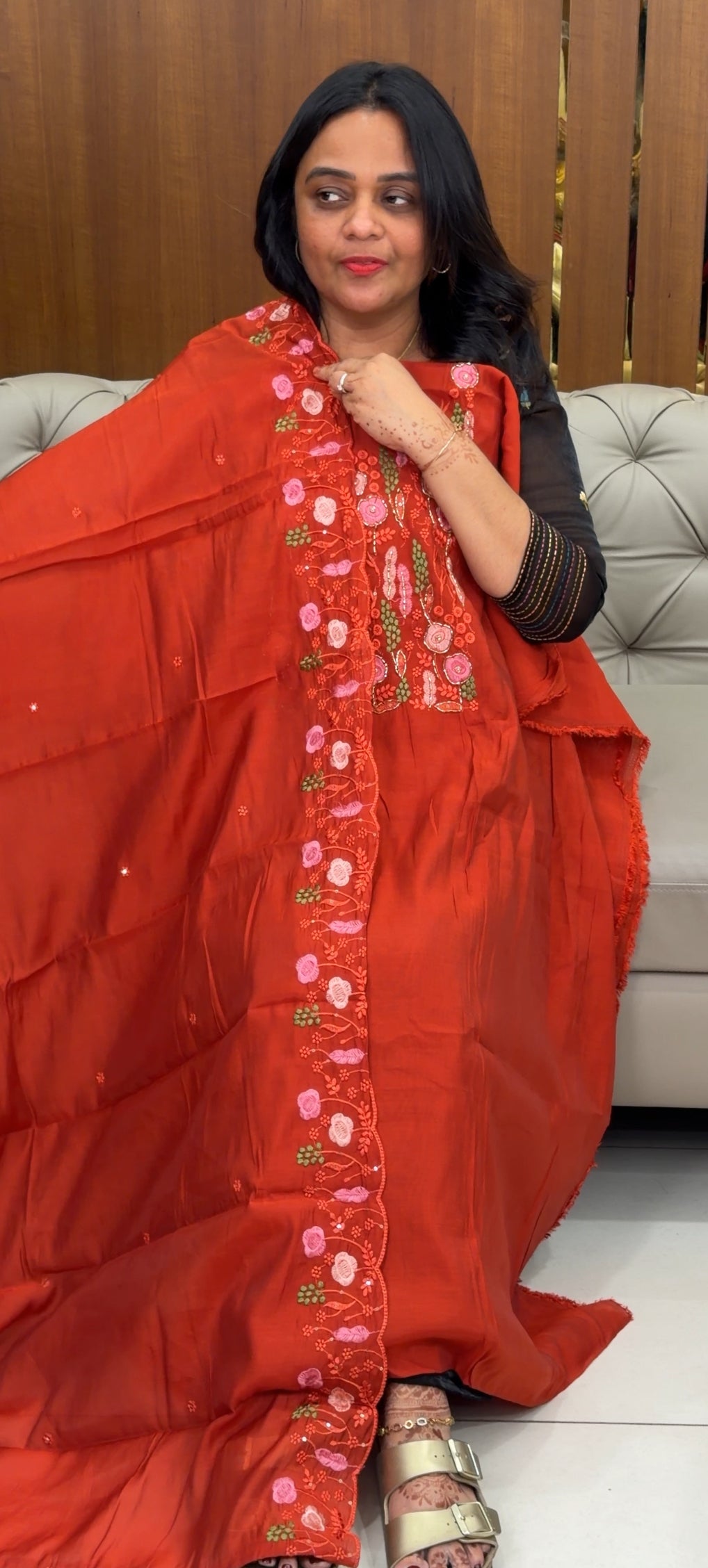 MALAI CHANDERI UNSTITCHED SALWAR SUITS - IHA 30153